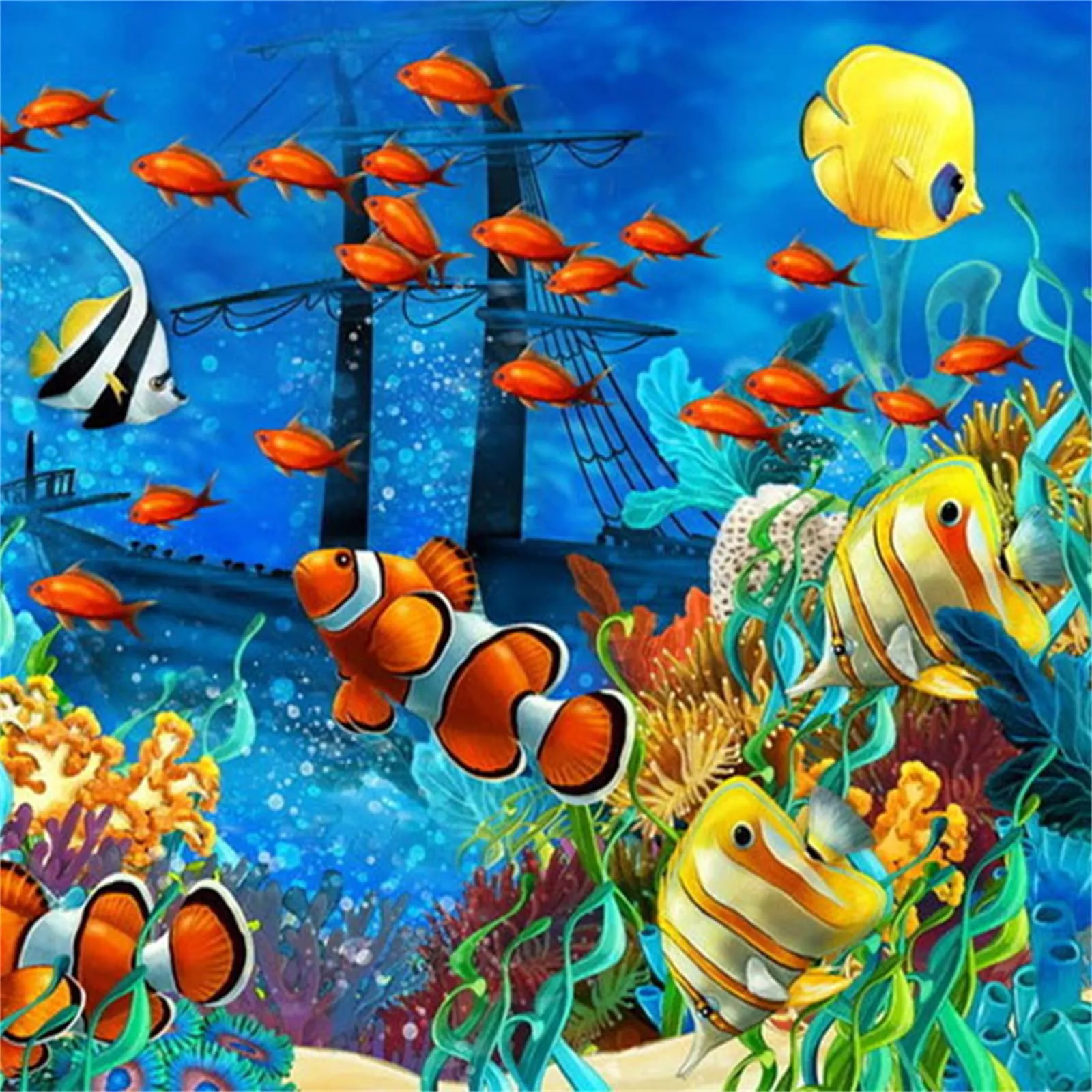 3D Stereo Cartoon Tropical Fish