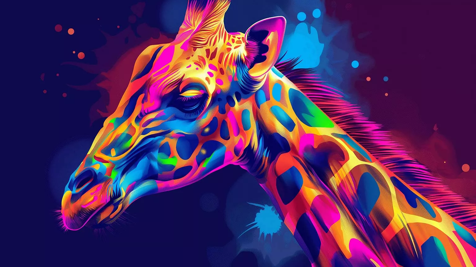 Vibrant Giraffe Portrait Desktop