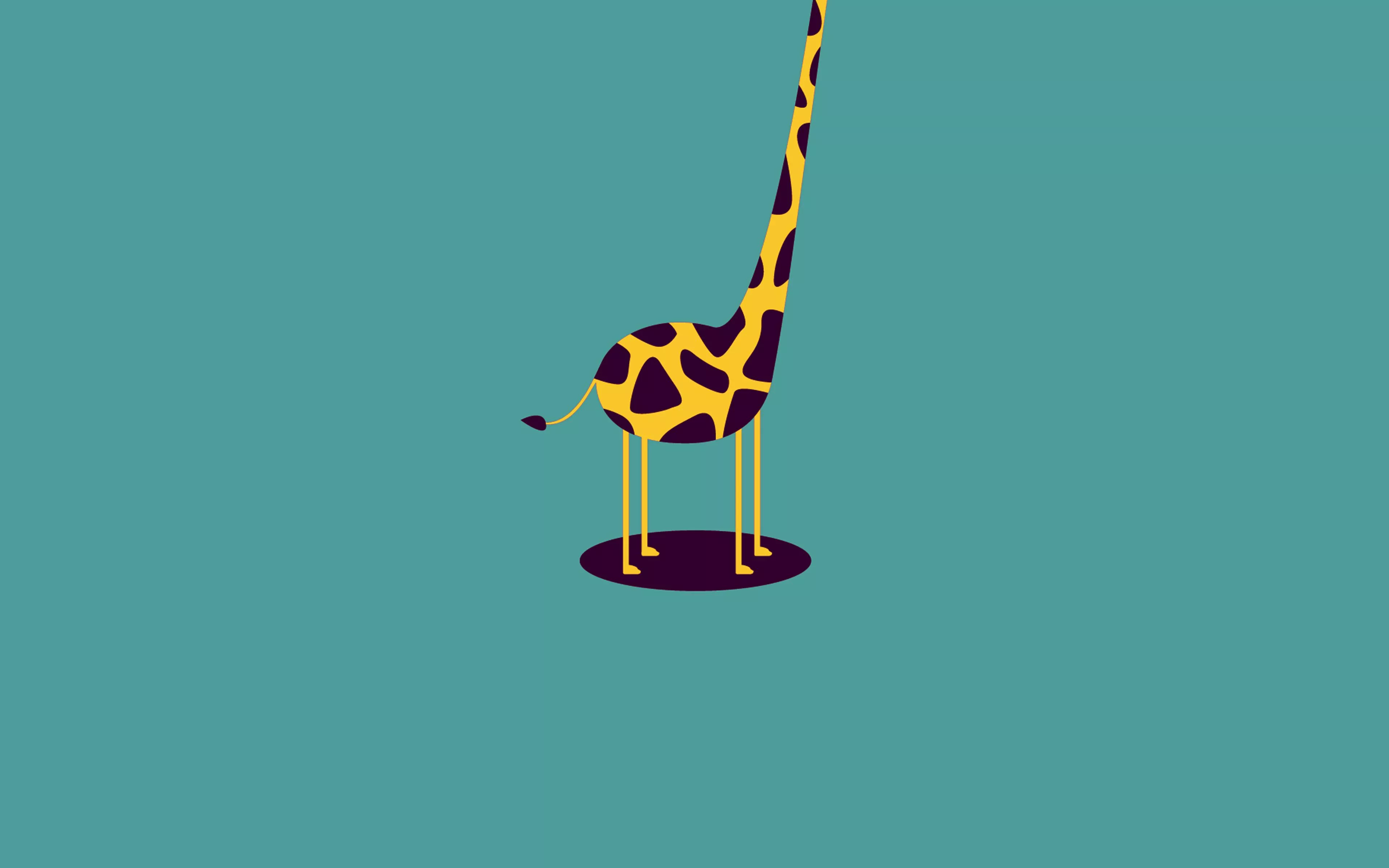 Giraffe Cute Blue Minimal Simple