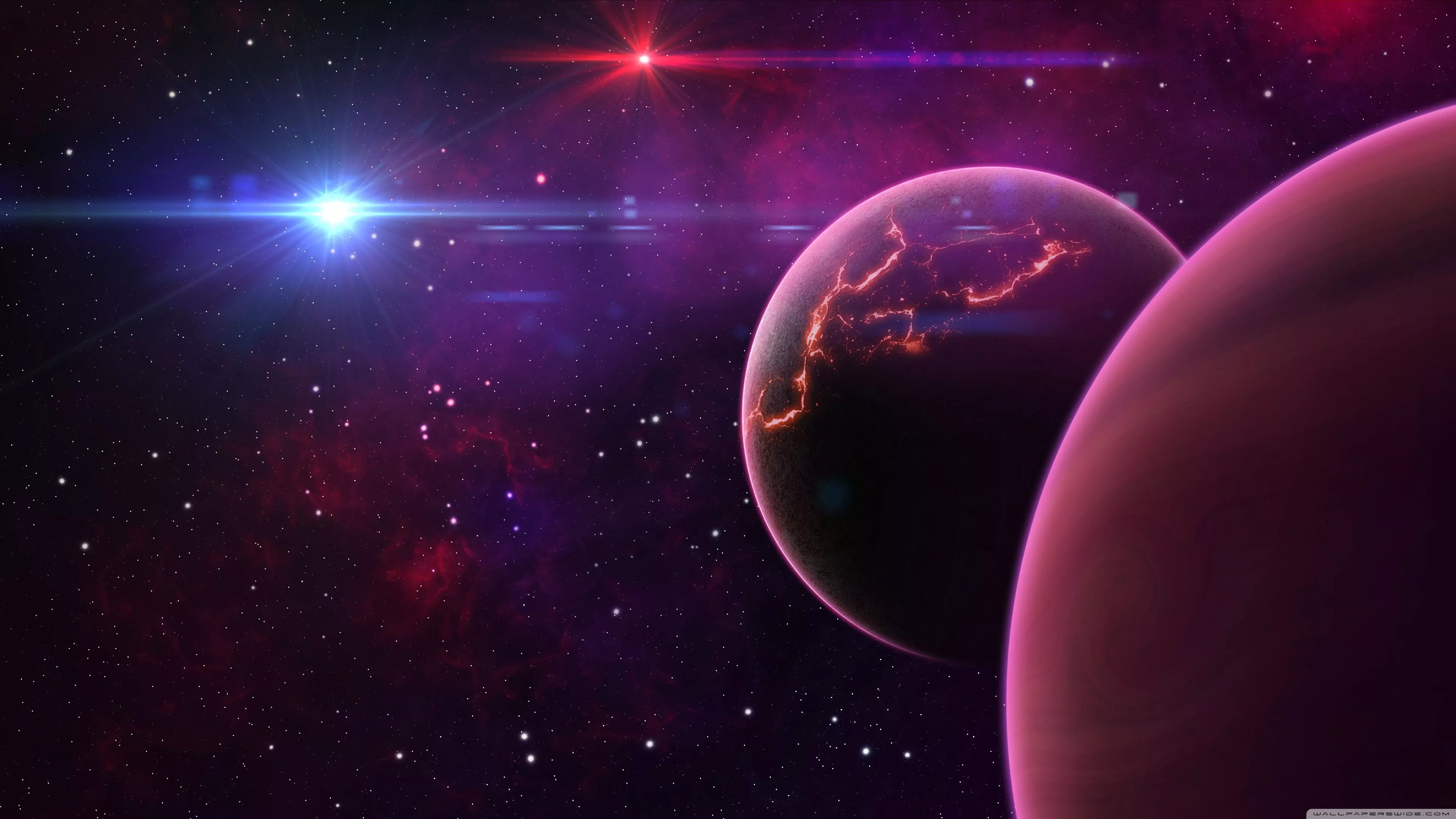 Purple Planets Ultra HD Wallpaper