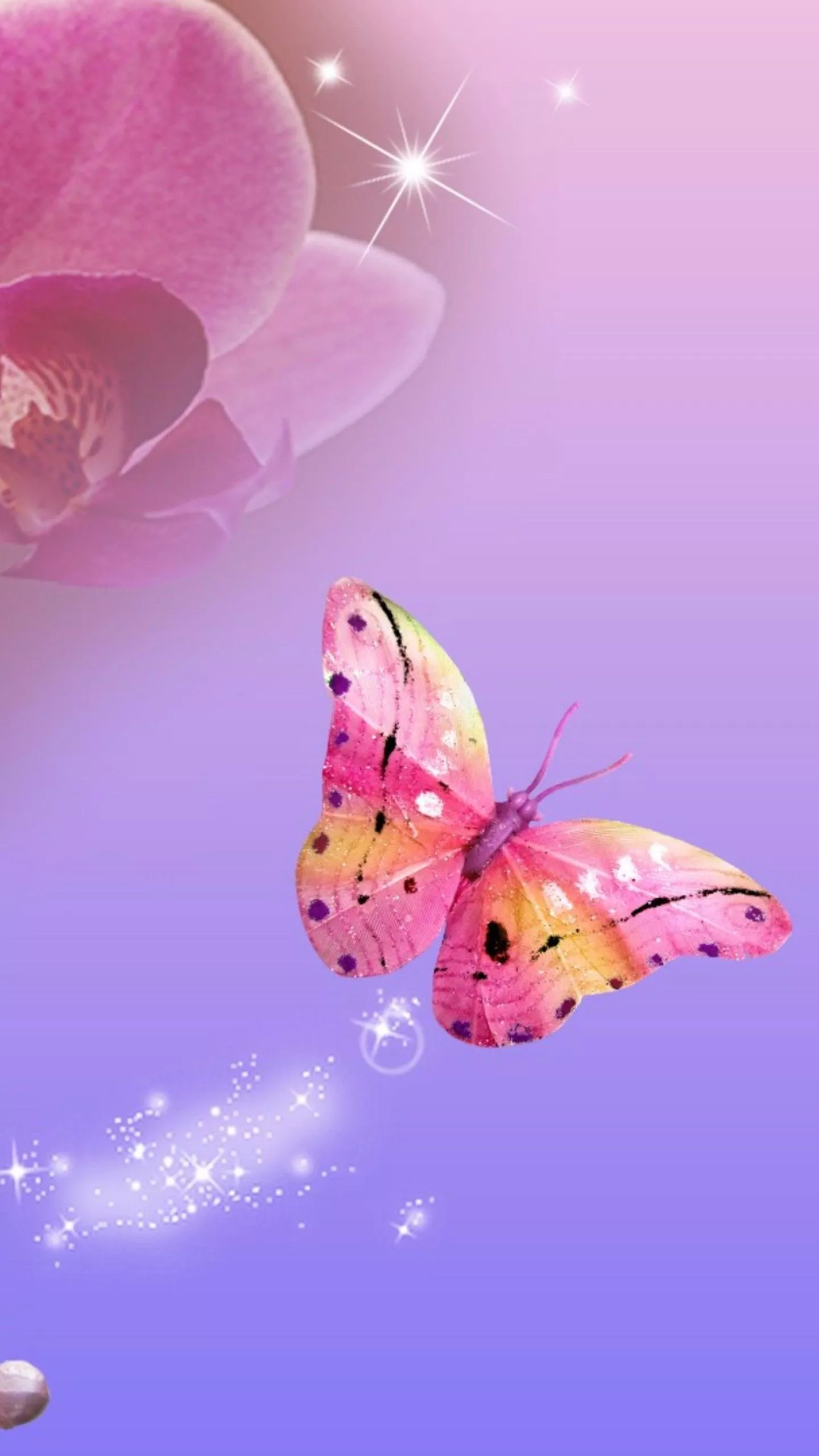 Pink Artistic Butterfly With Glitters