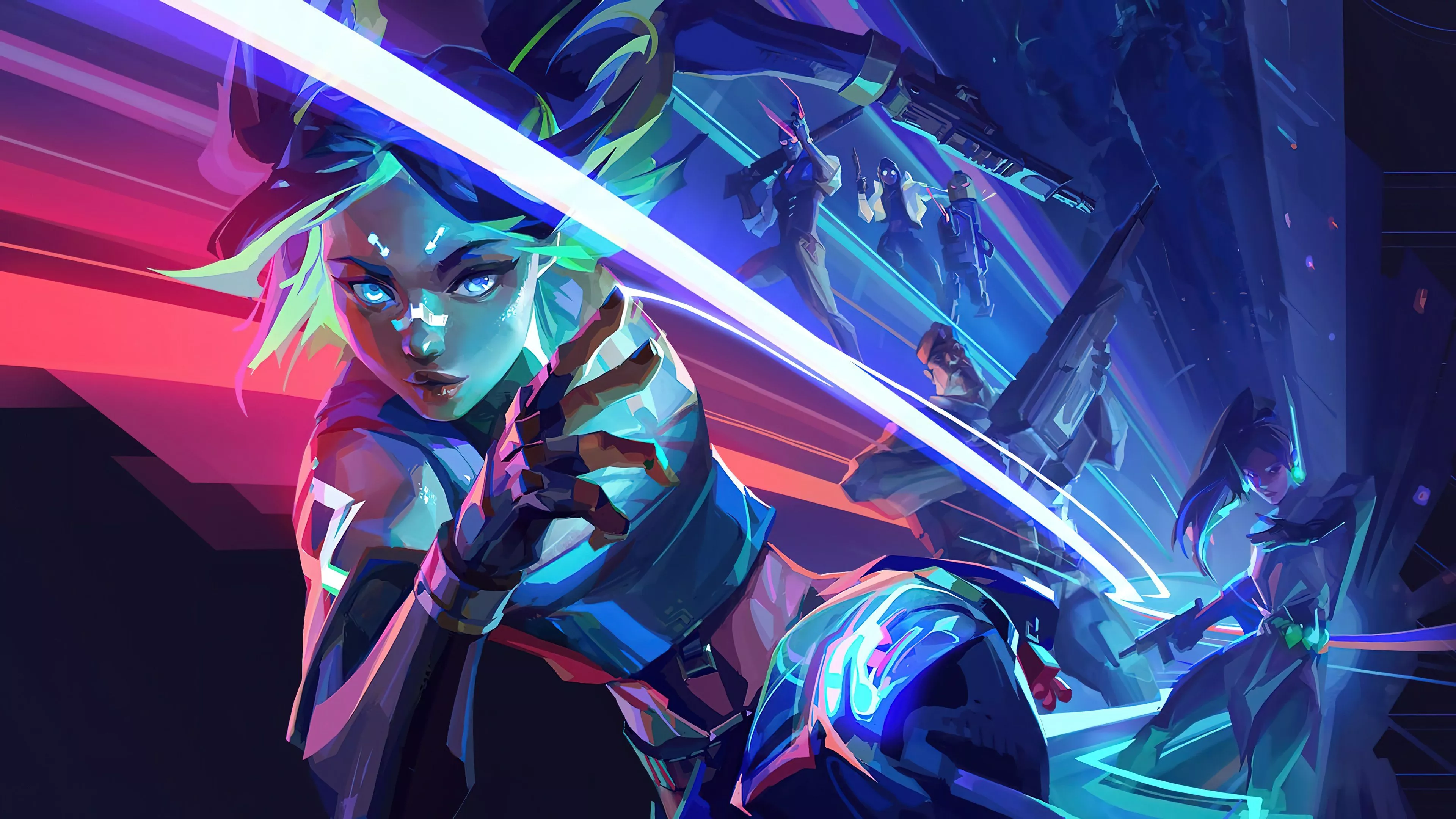 Agent Neon Valorant 4K Wallpaper