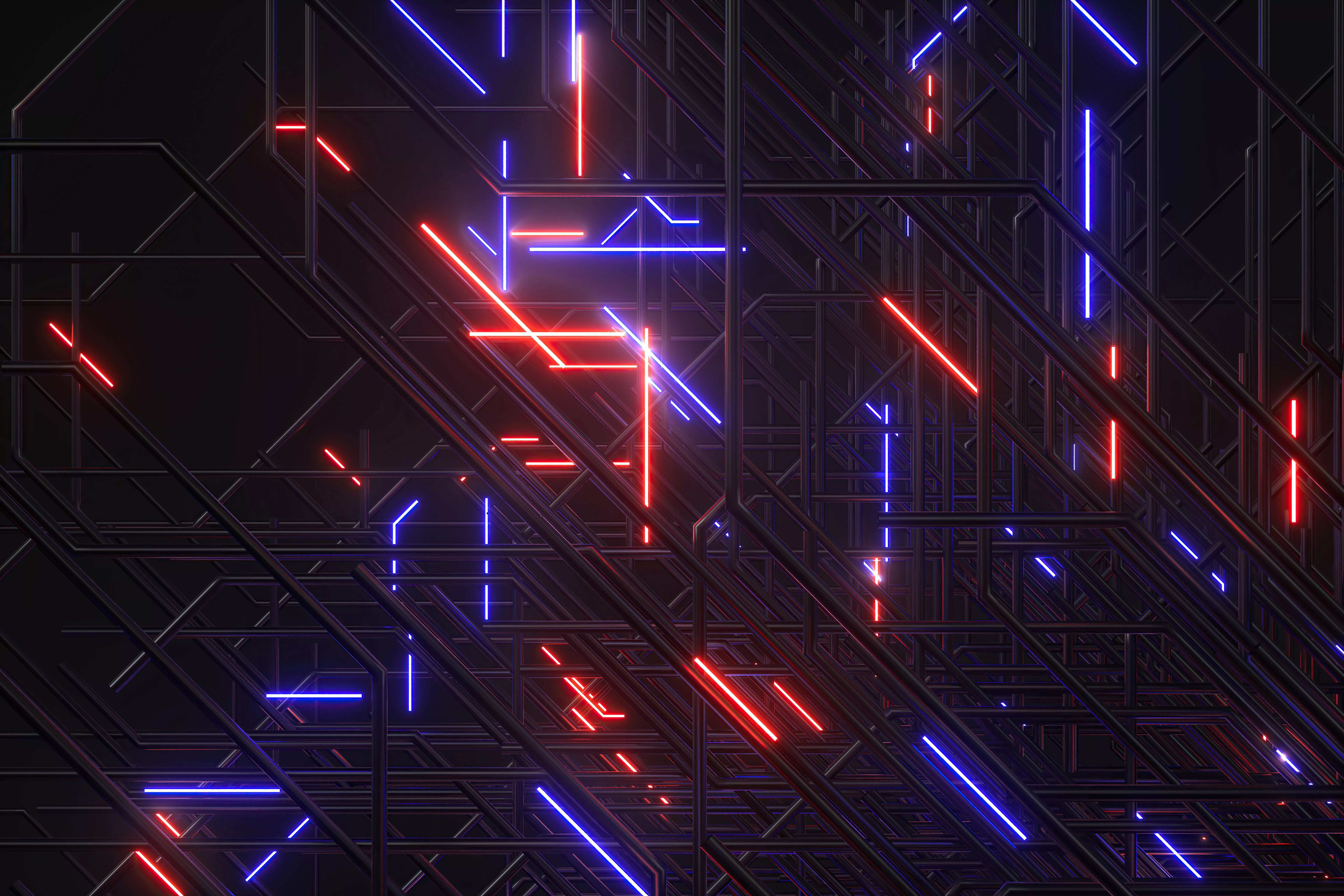 Geometric neon lights Abstract