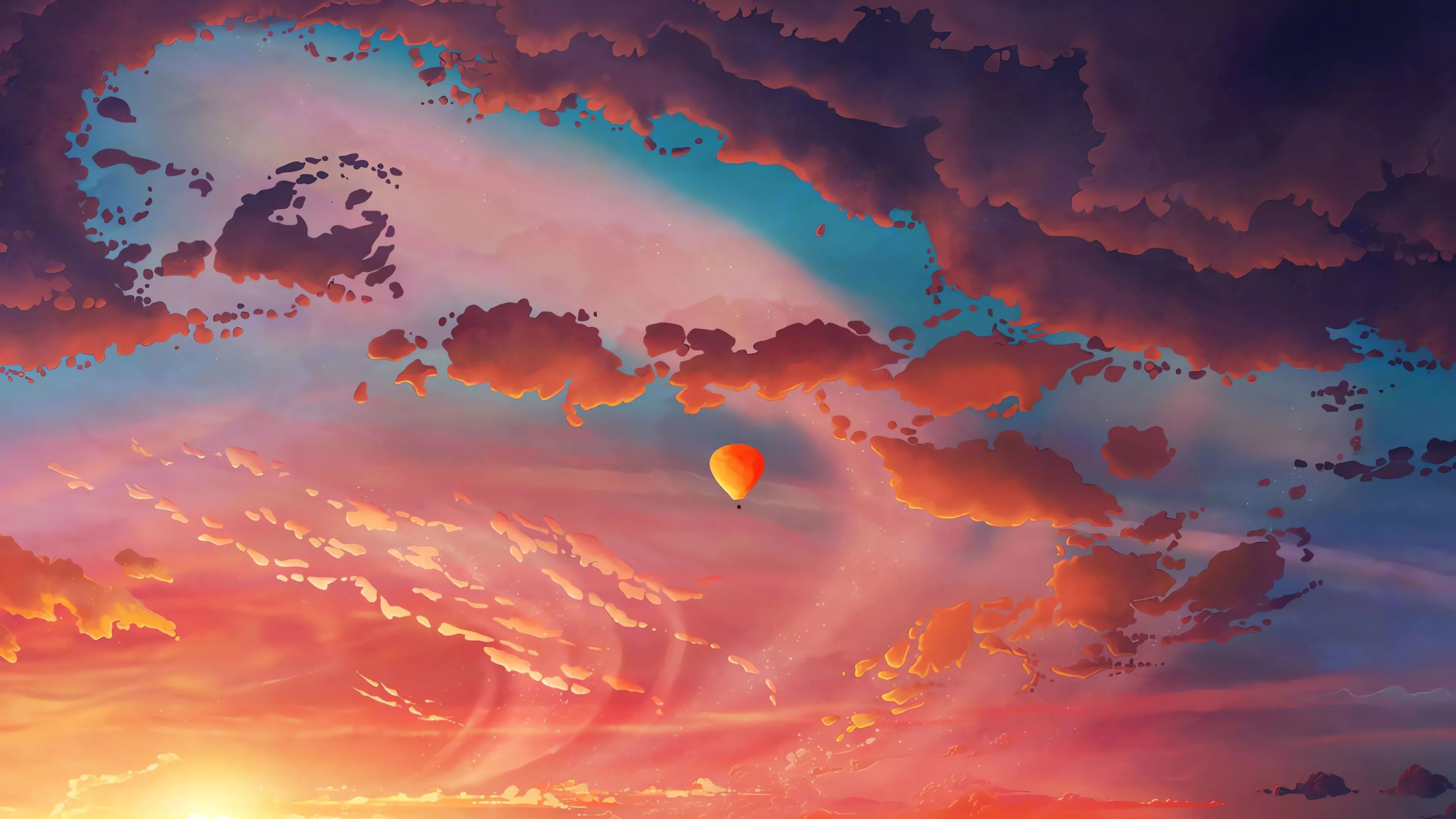Chill Vibes: Colorful Hot Air Balloon