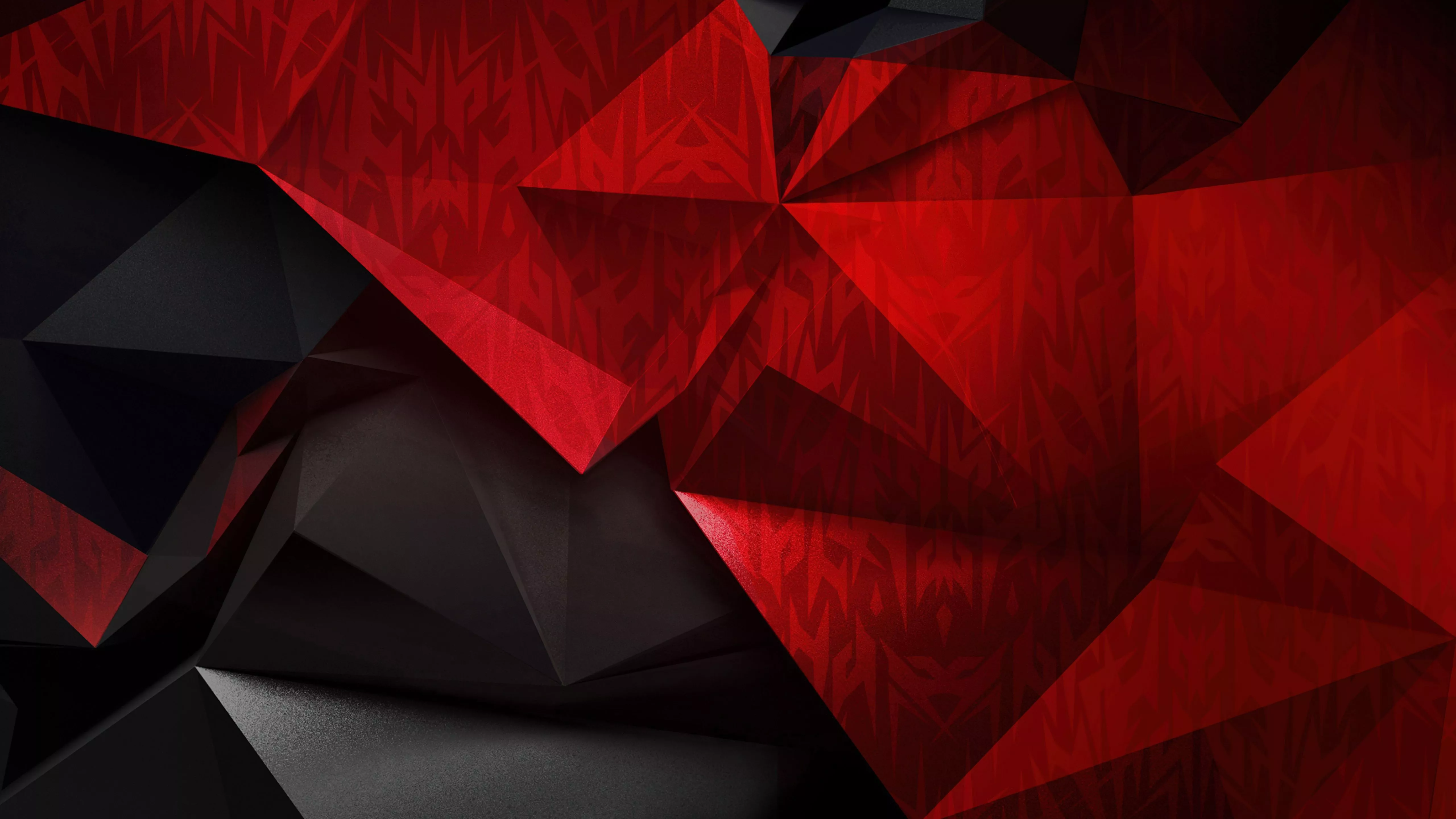 Red abstract Wallpaper 4K, Polygonal