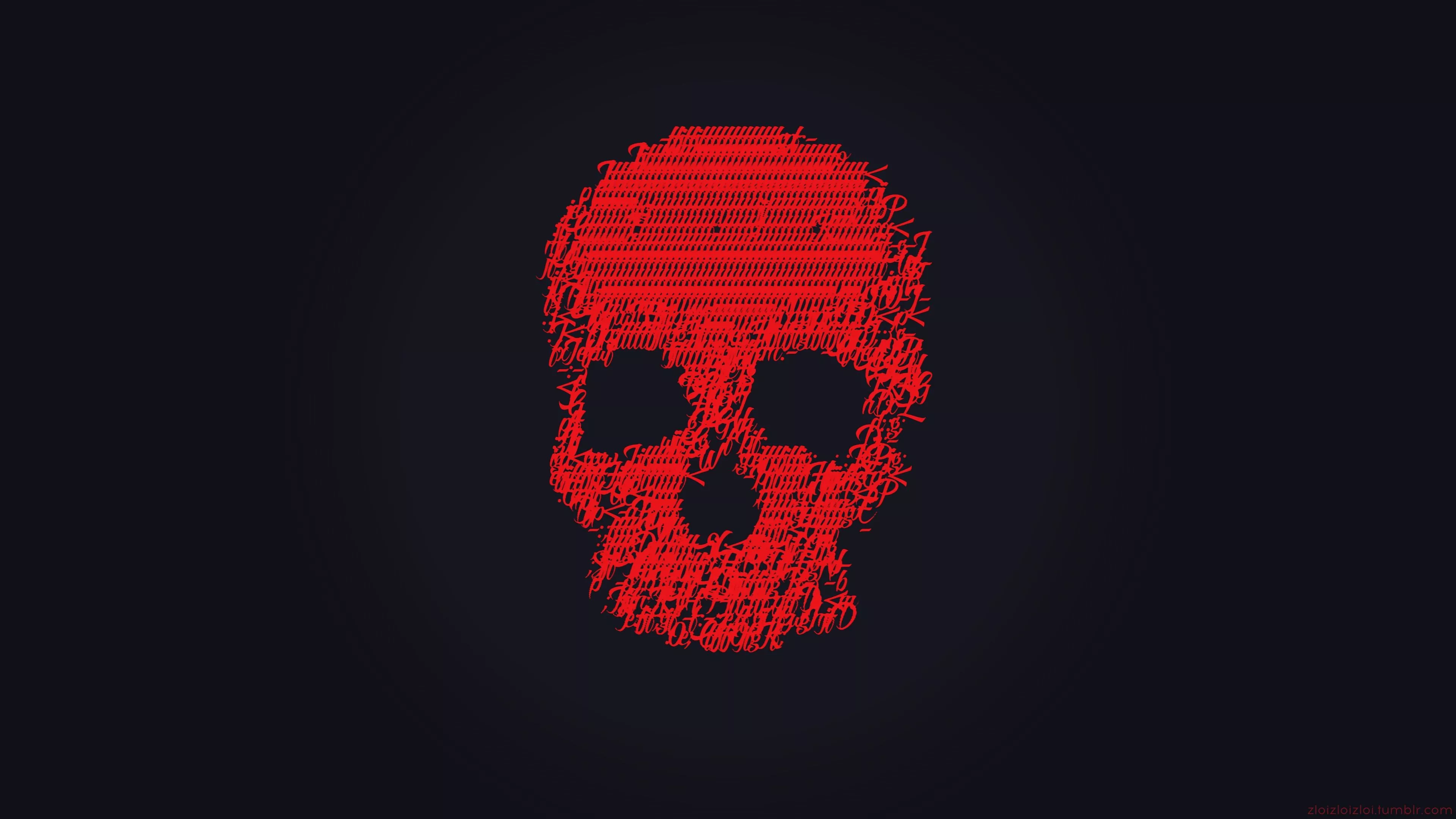 Red Skull Ascii Wallpaper, HD