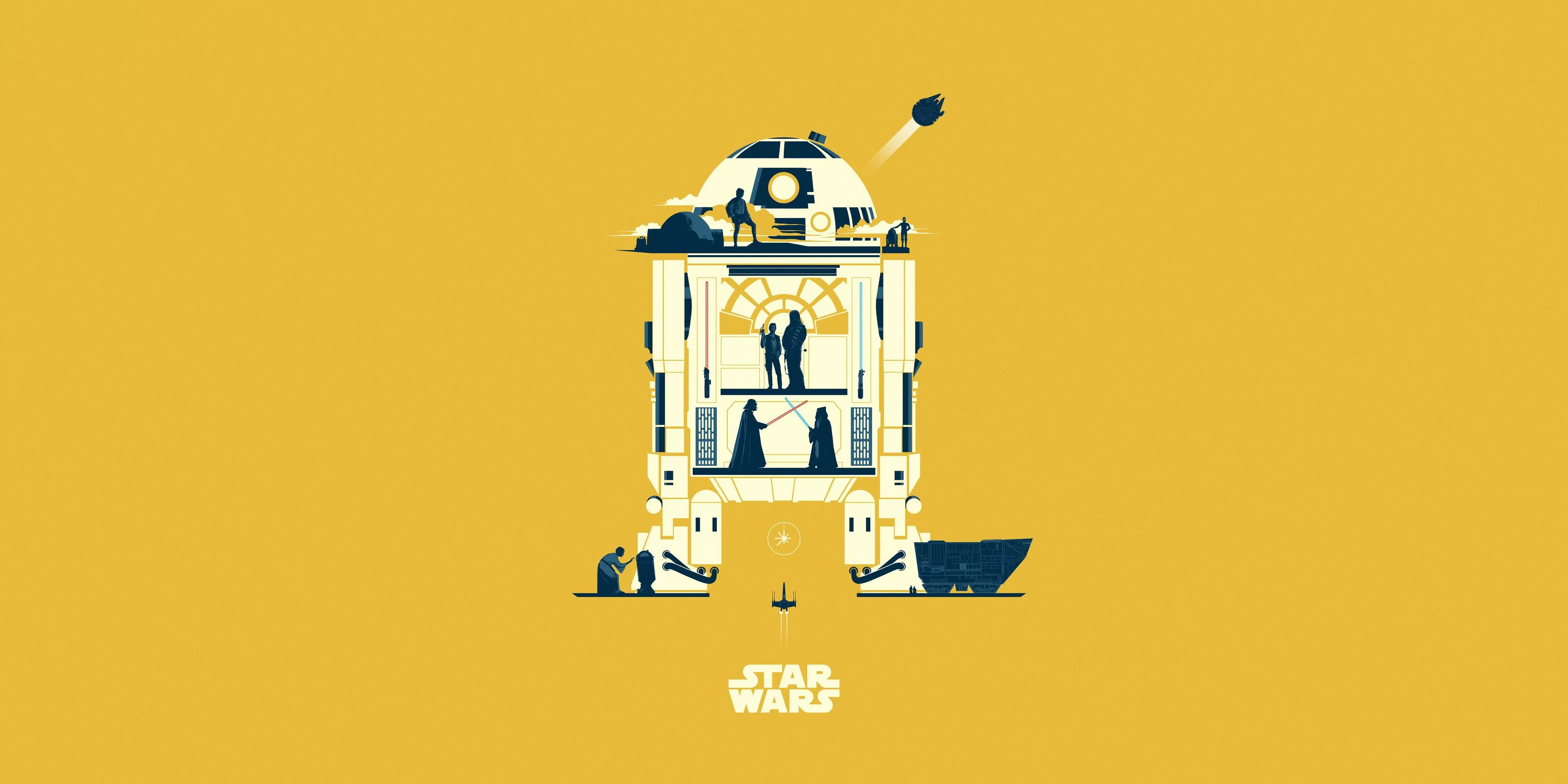 R2 D2 Star Wars Minimalist Wallpaper