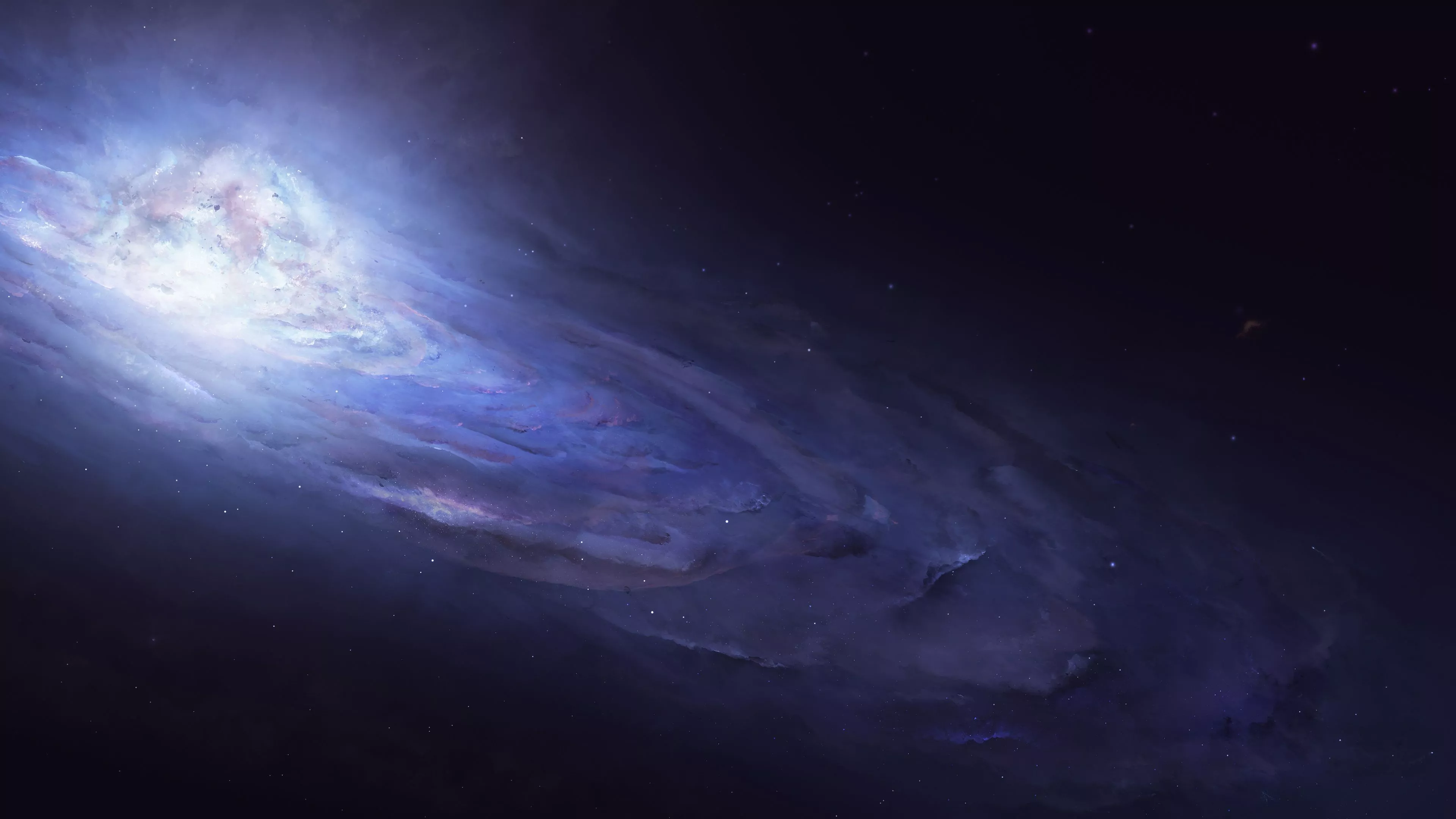 Luminous Galaxy On Space During