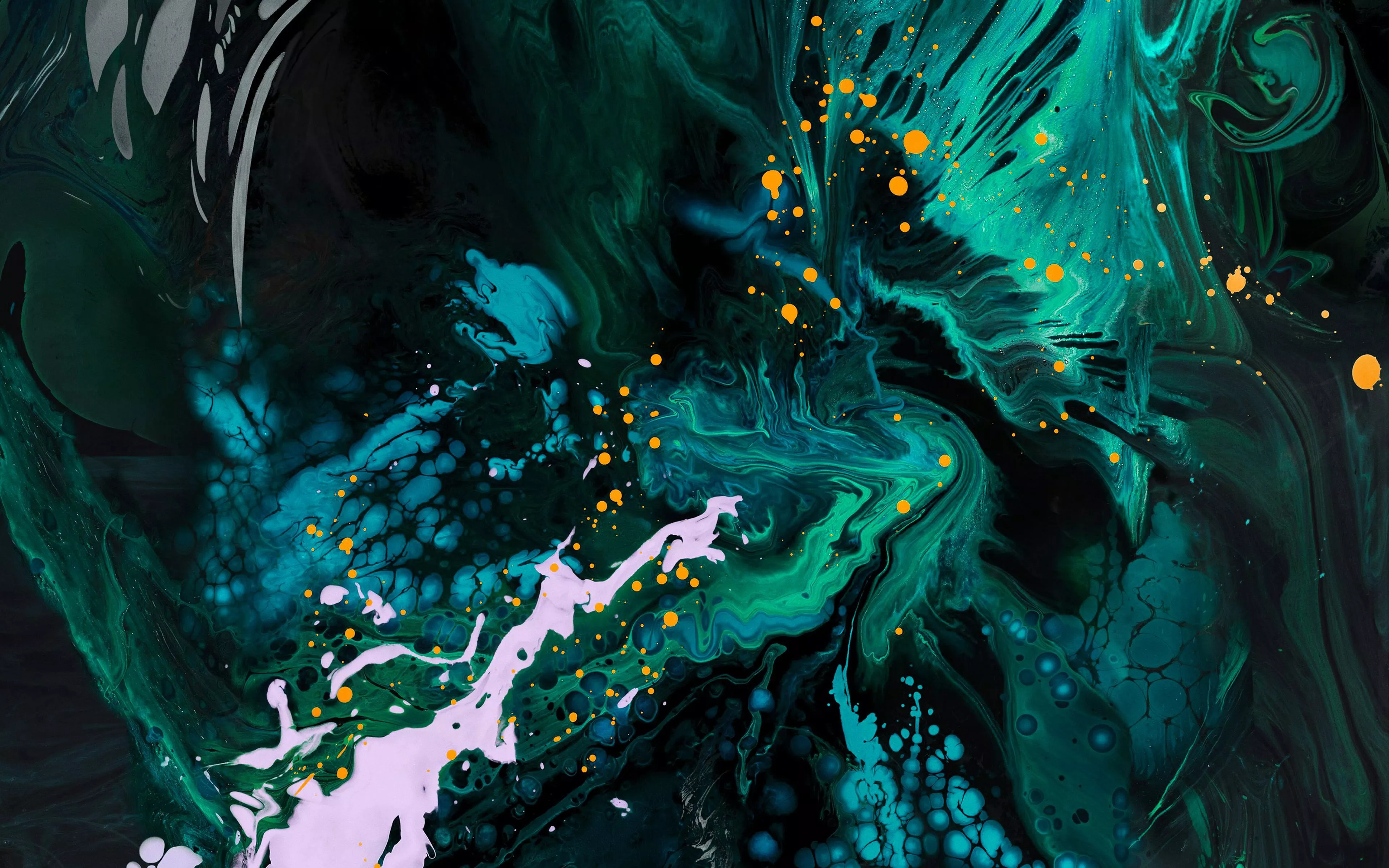 wallpaper for desktop, laptop. ipad pro paint dark apple art green