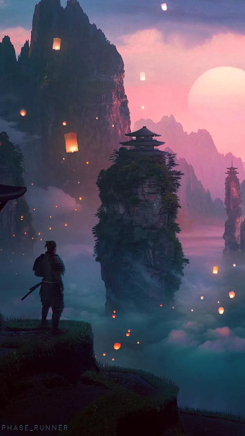 Samurai Garden iPhone Wallpaper HD