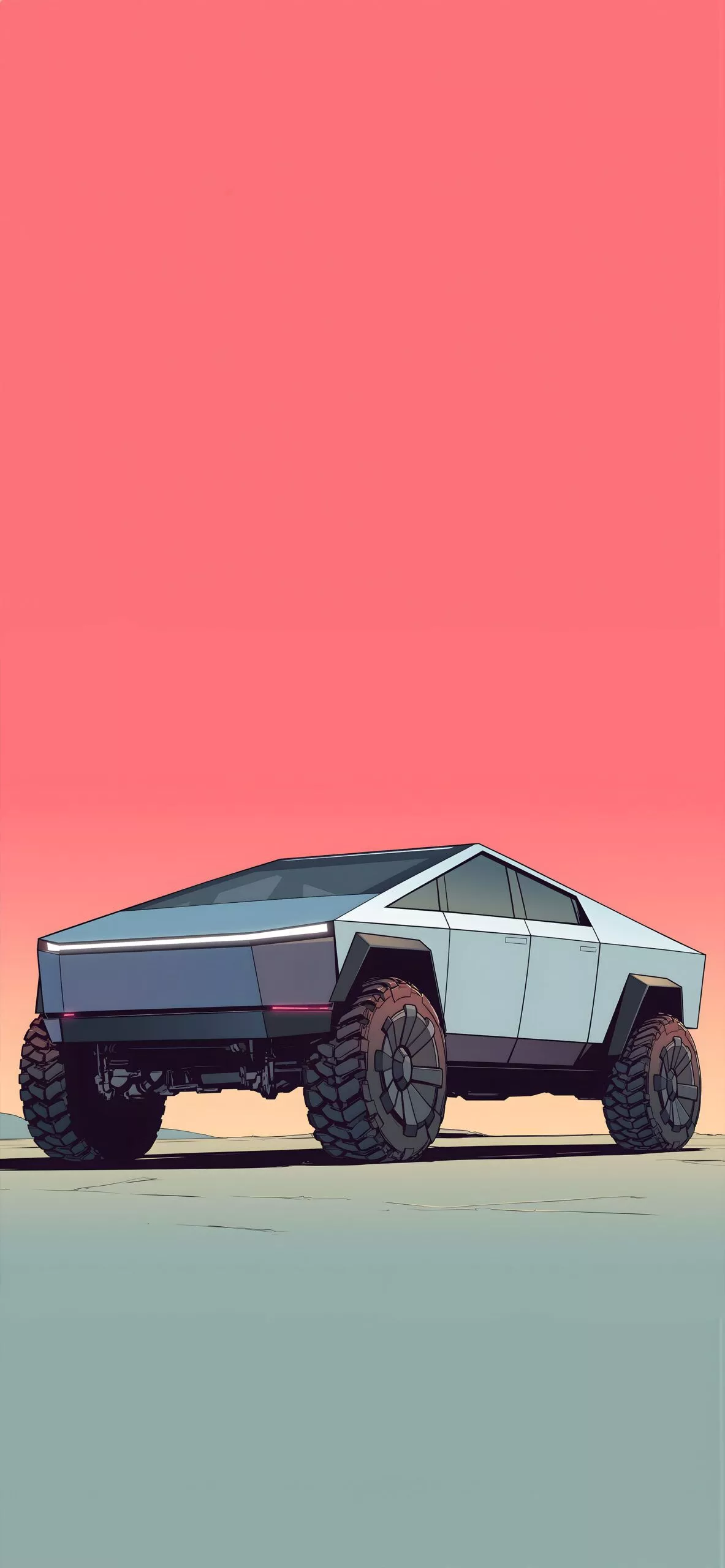 Cybertruck: Cool Pink Background Wallpaper