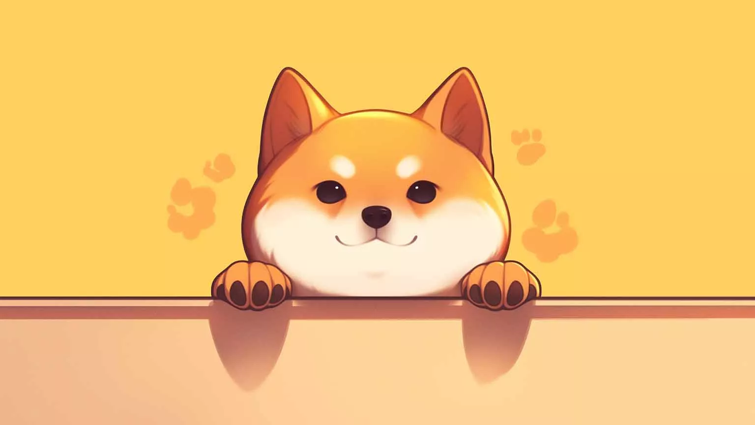 Shiba Inu Yellow Background Desktop