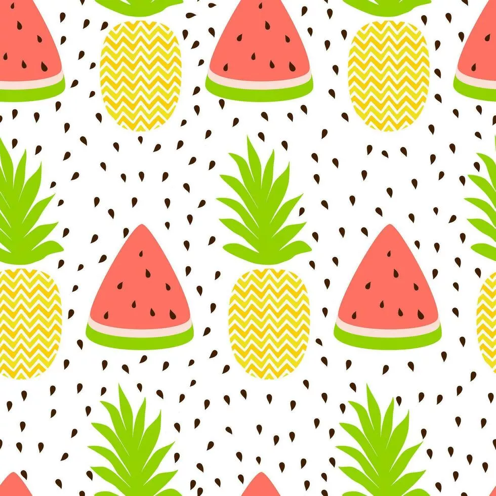 Pineapple watermelon simple vector