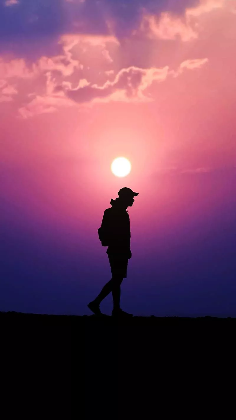 HD alone in sunset wallpaper