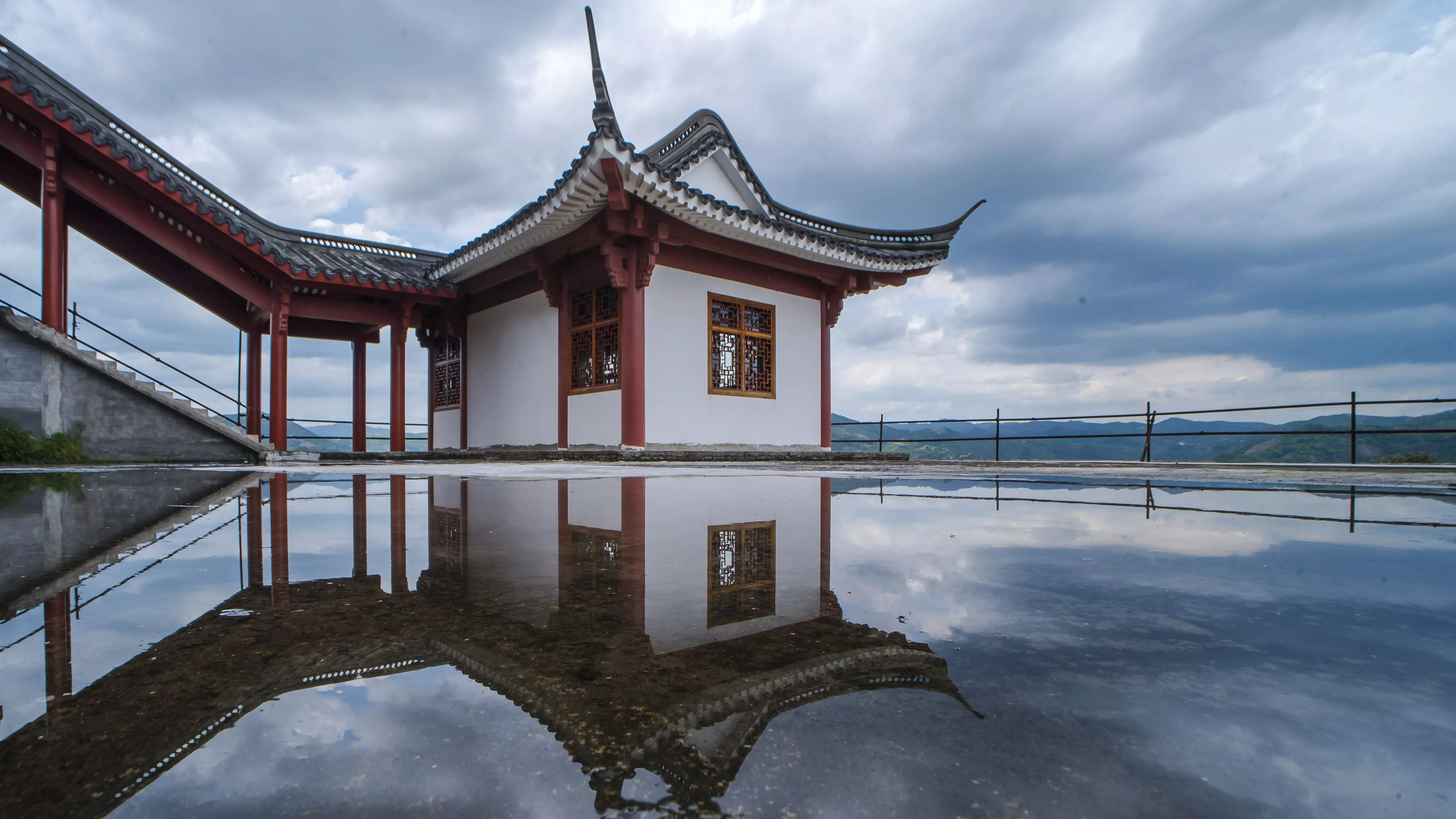 Wallpaper Fuding city, temple, water