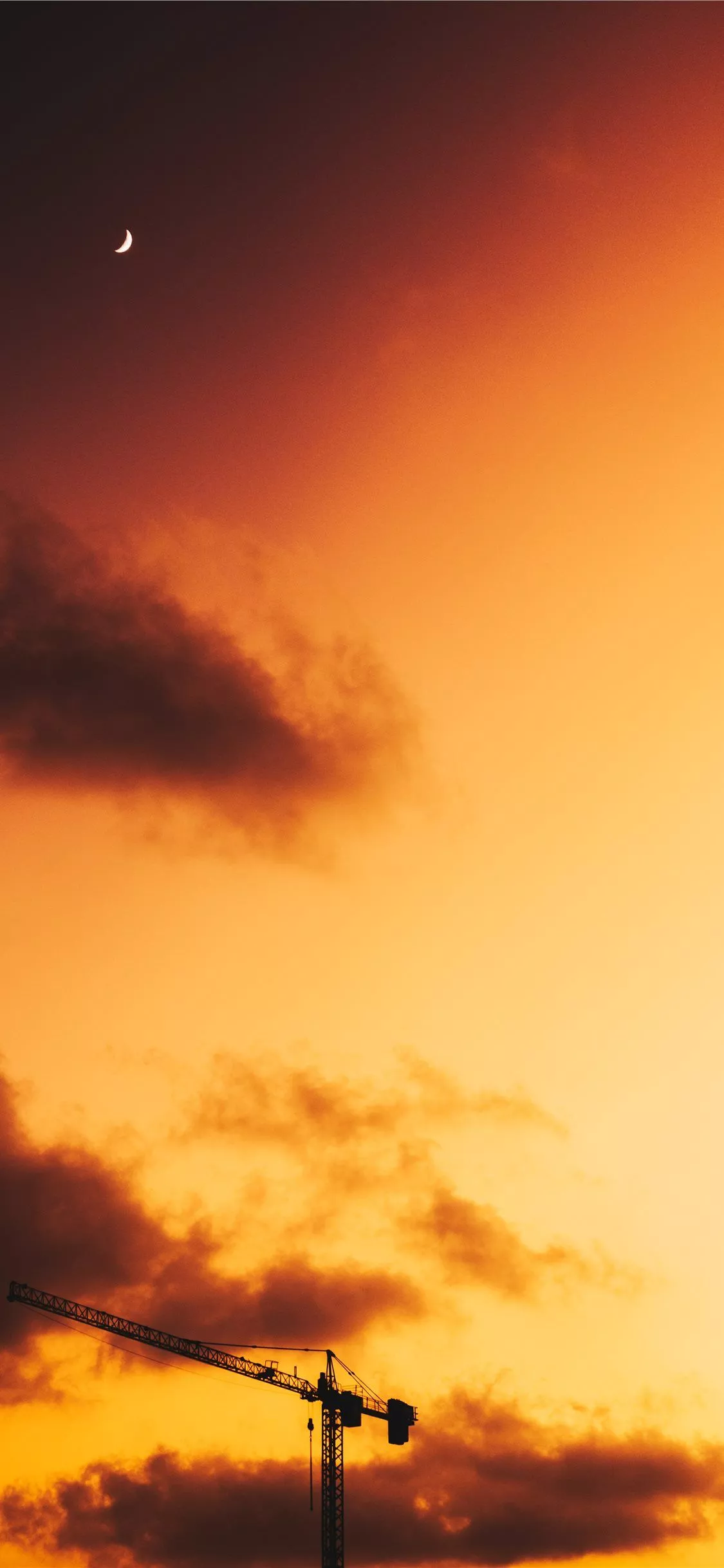 industrial crane during golden hour