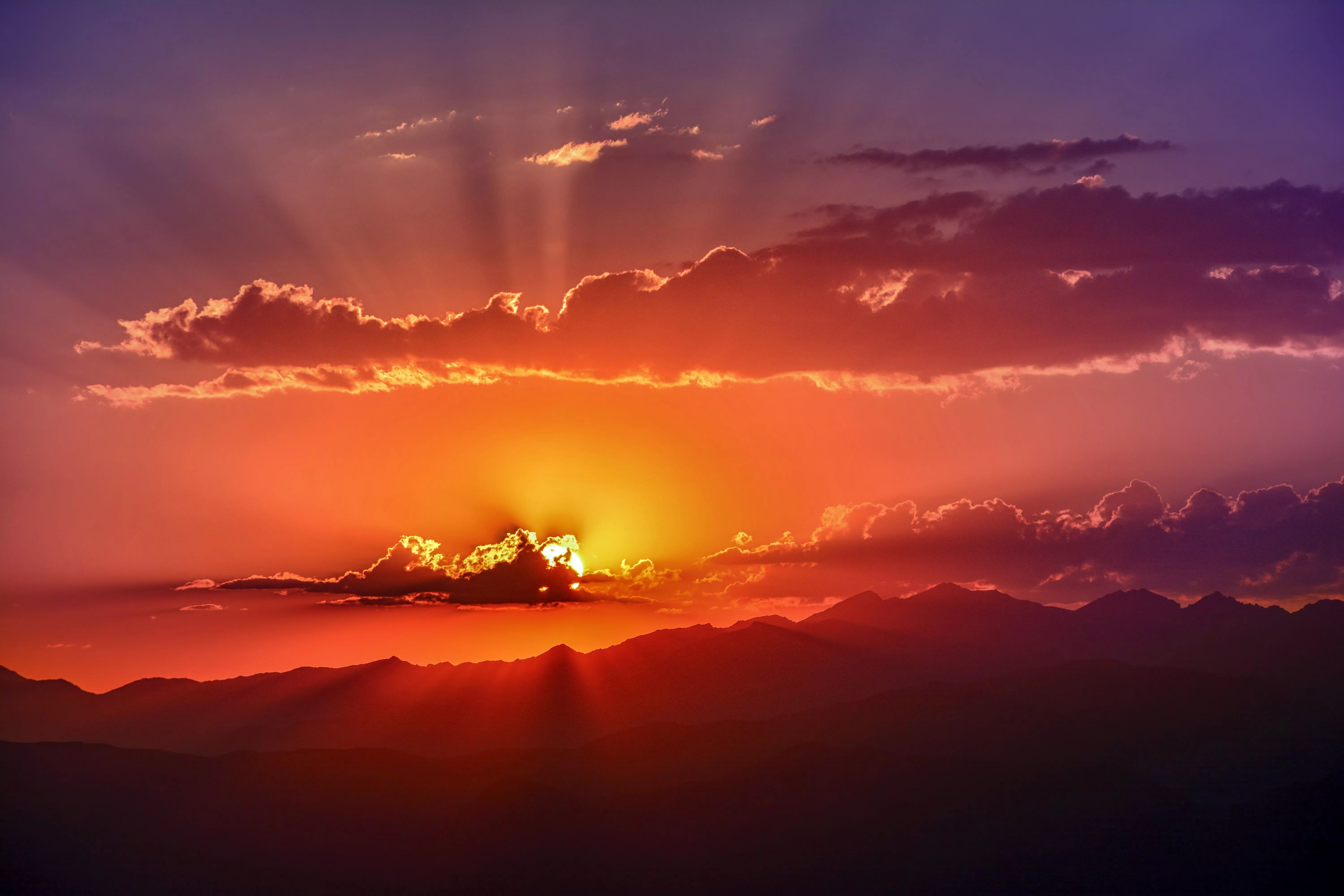 Wallpaper 4K, Dramatic sky, Sunset, Scenic