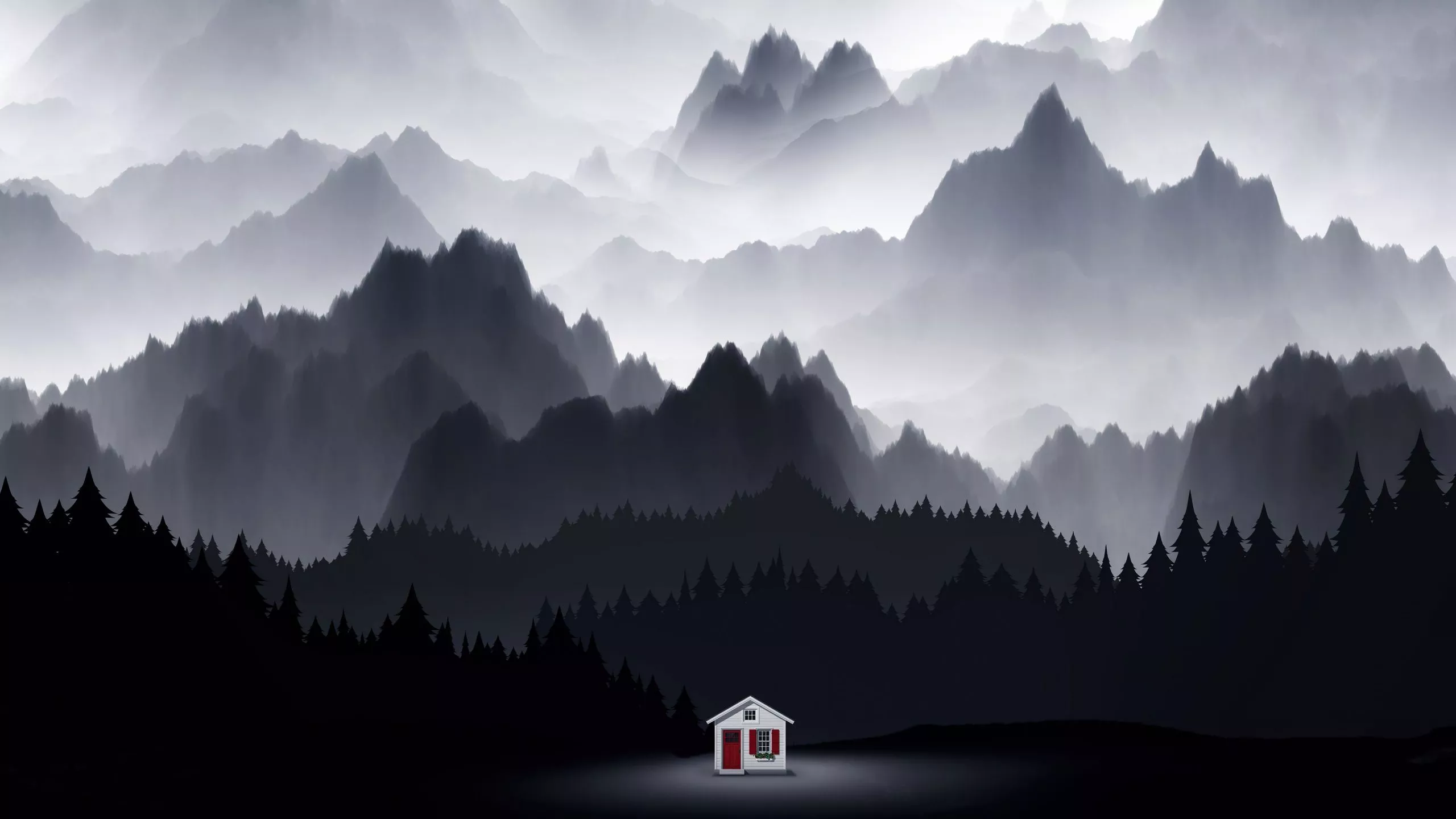 wallpaper 2560x1440 small cabin
