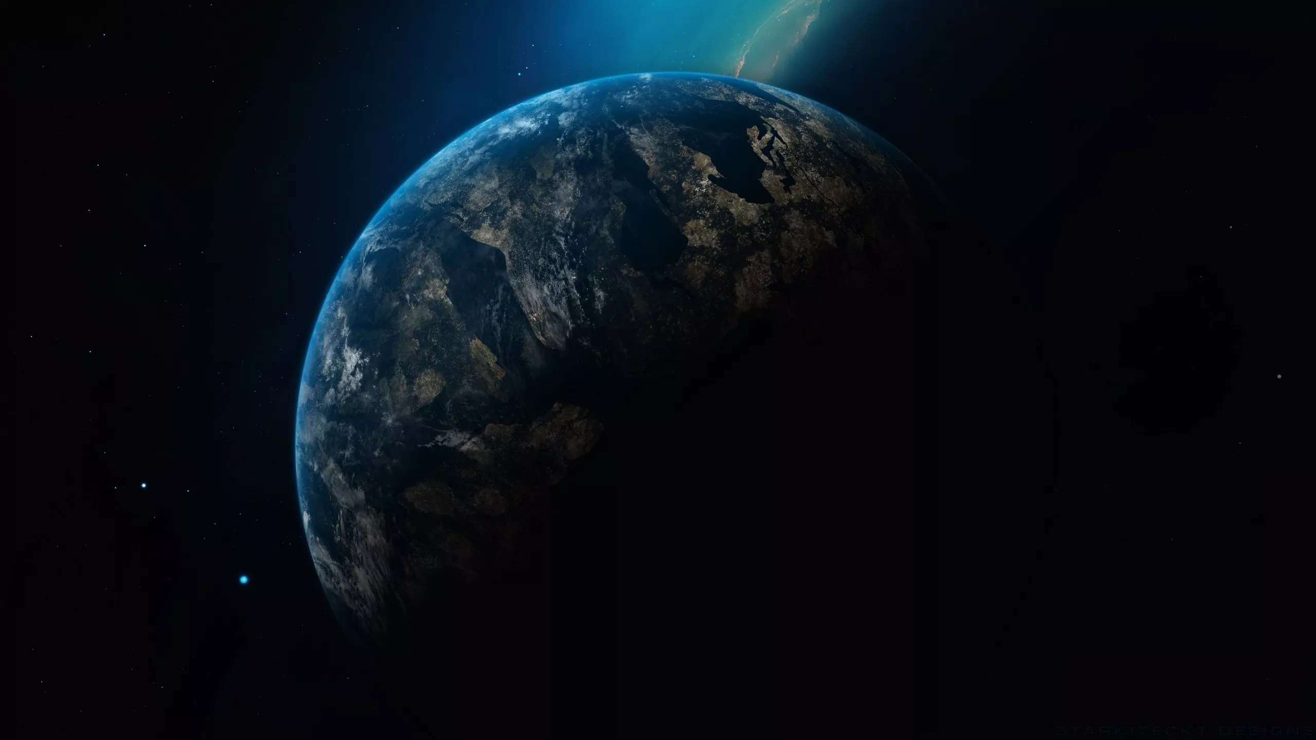 Planet Earth in Dark Universe Wallpaper