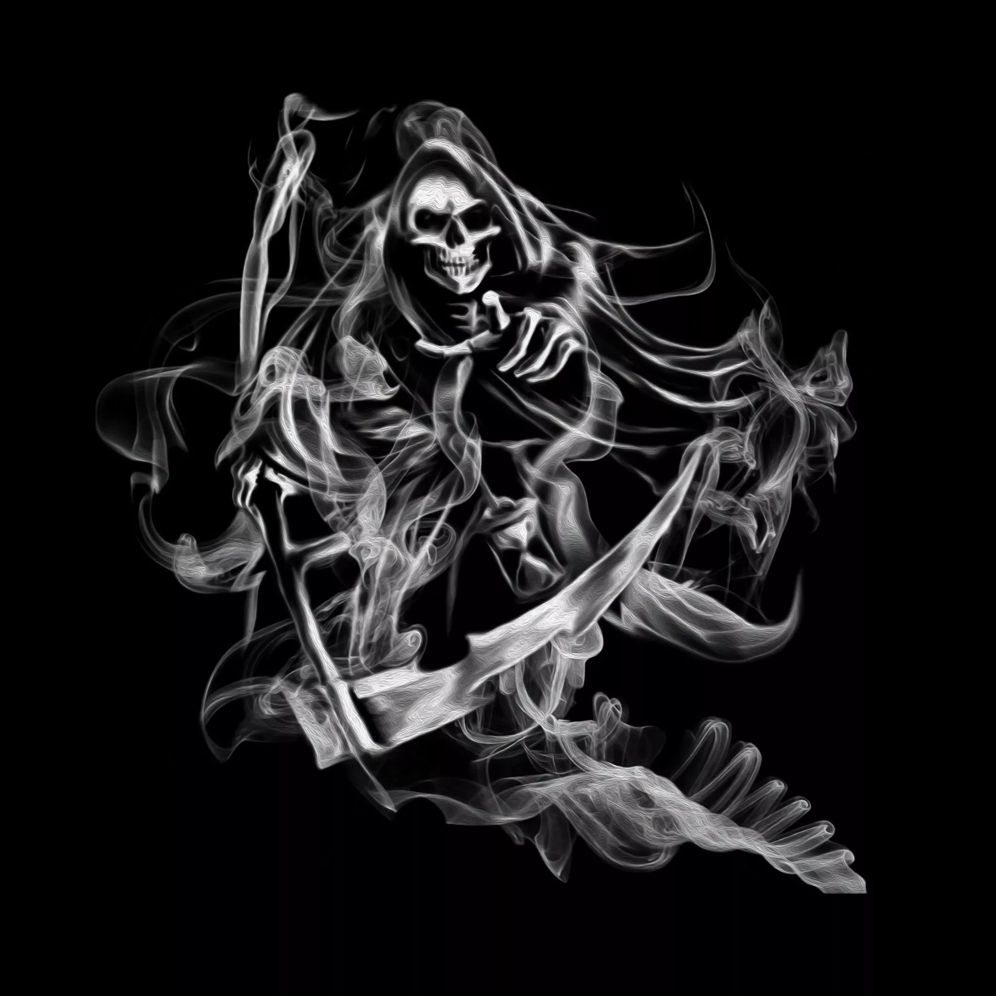 Grim Reaper Wallpaper 4K, Smoke, Spooky