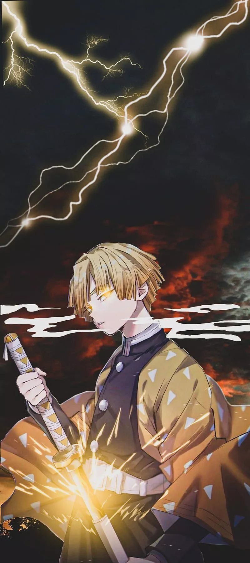 Zenitsu agatsuma, thunder, demon slayer