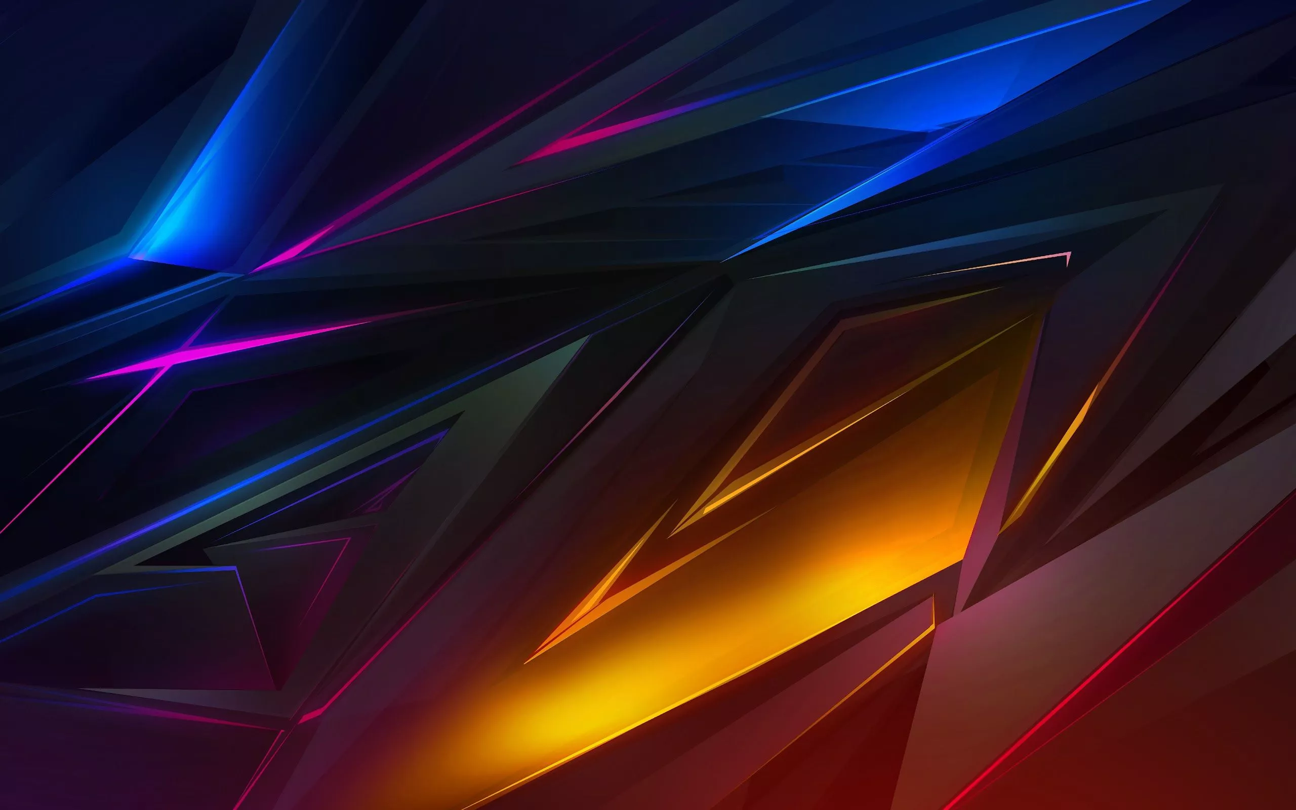 Colorful Dark Abstract Polygon 3D 4K