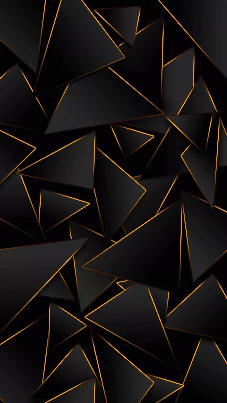 3D iPhone Black And Gold Triangles