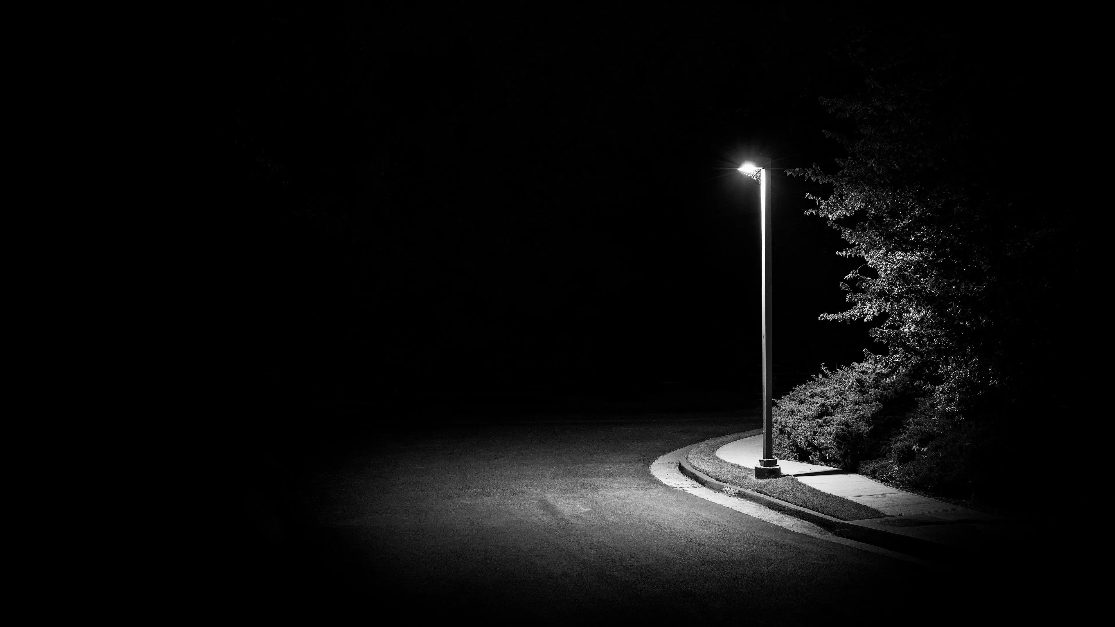 Noir Black And White Dark Lamp Light 4K