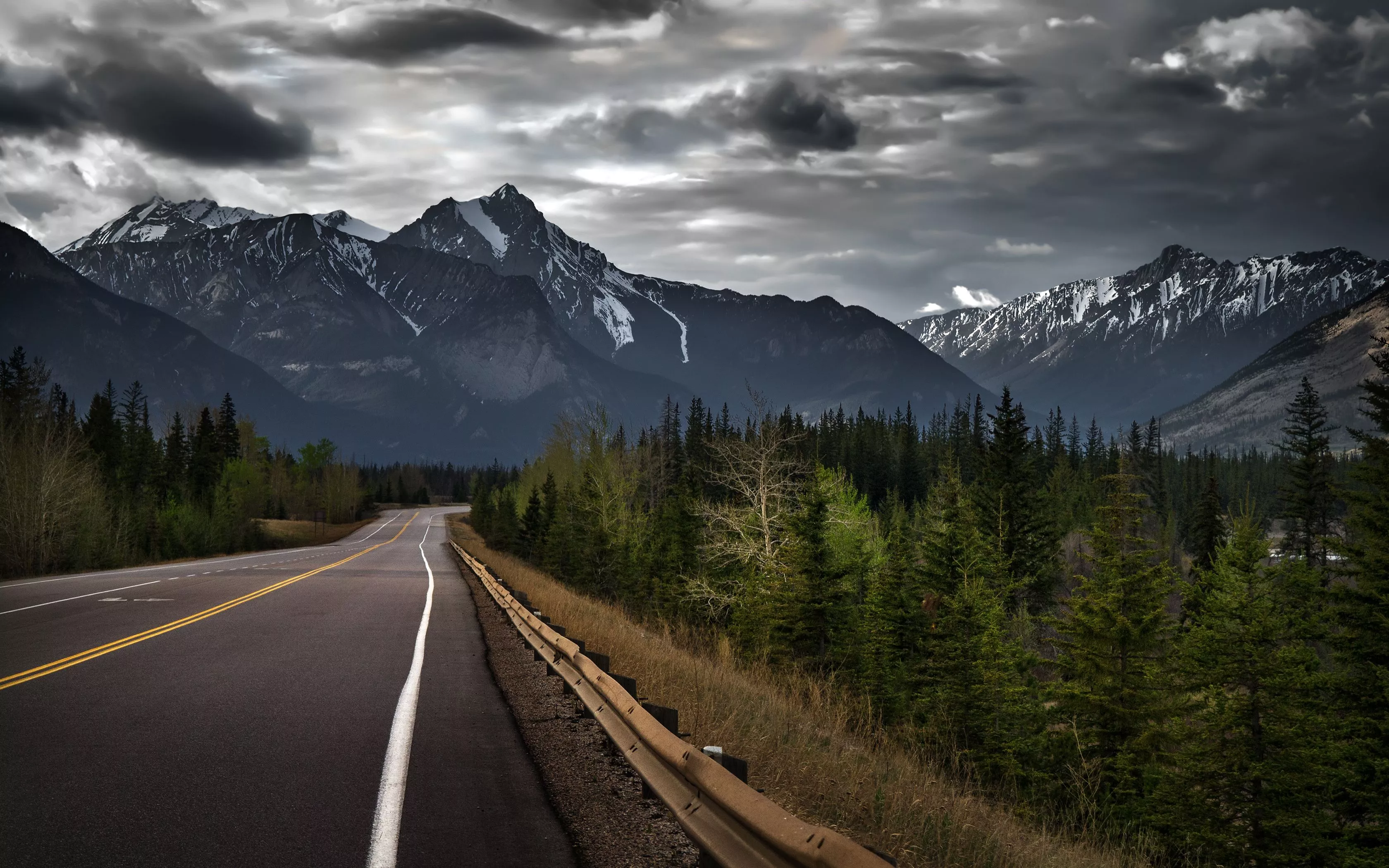 canada, mountain, road Wallpaper, HD