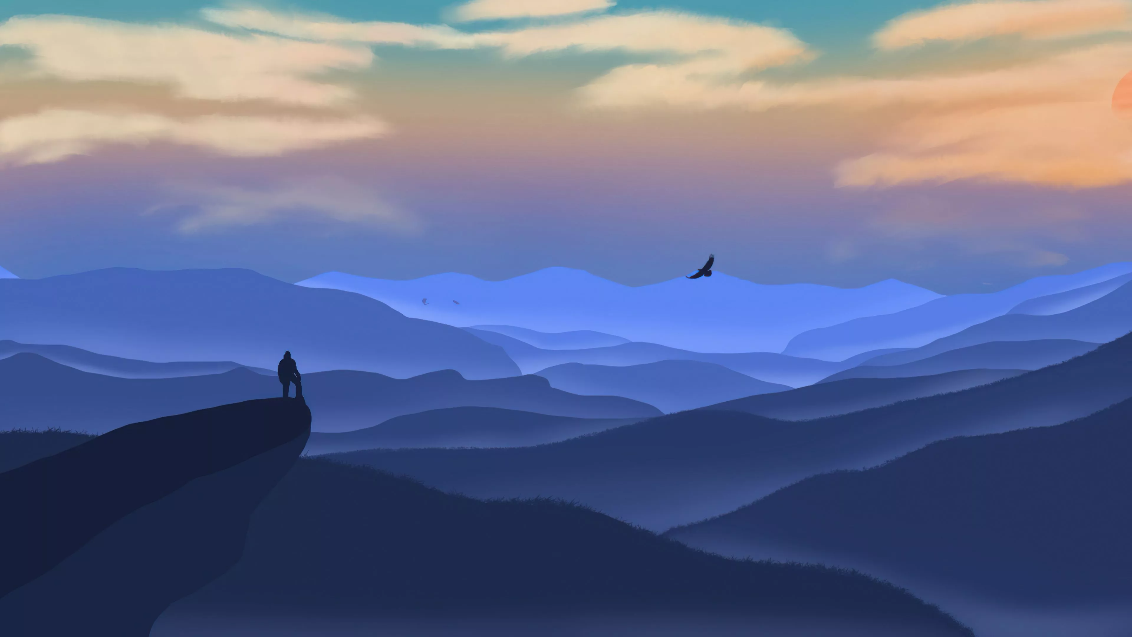 Alone Standing Mountain 4k