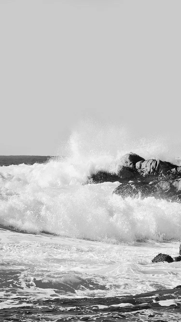 Wave Sea Nature Water Cool Bw Dark