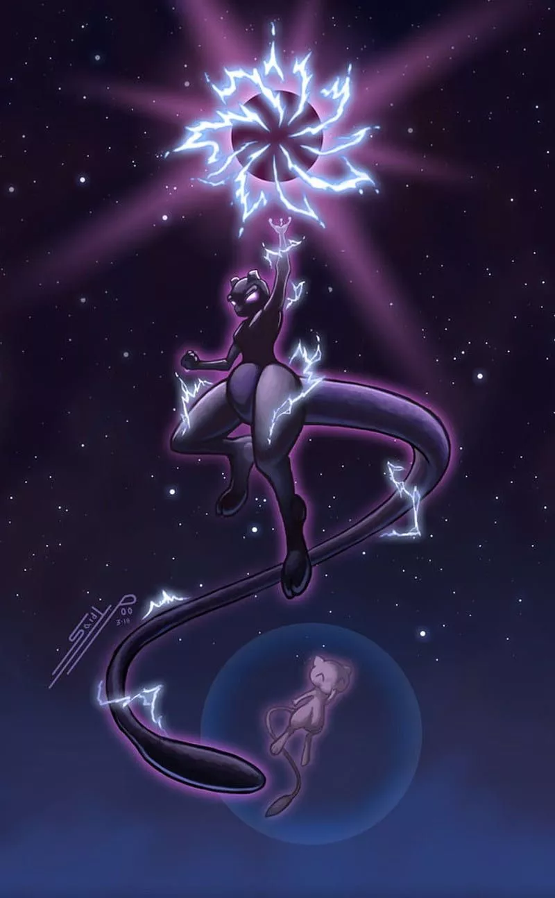 Mew and Mewtwo, legendary, pokemon, HD