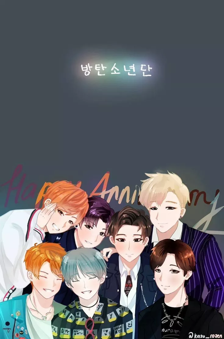 K POP. BTS Anime Wallpaper