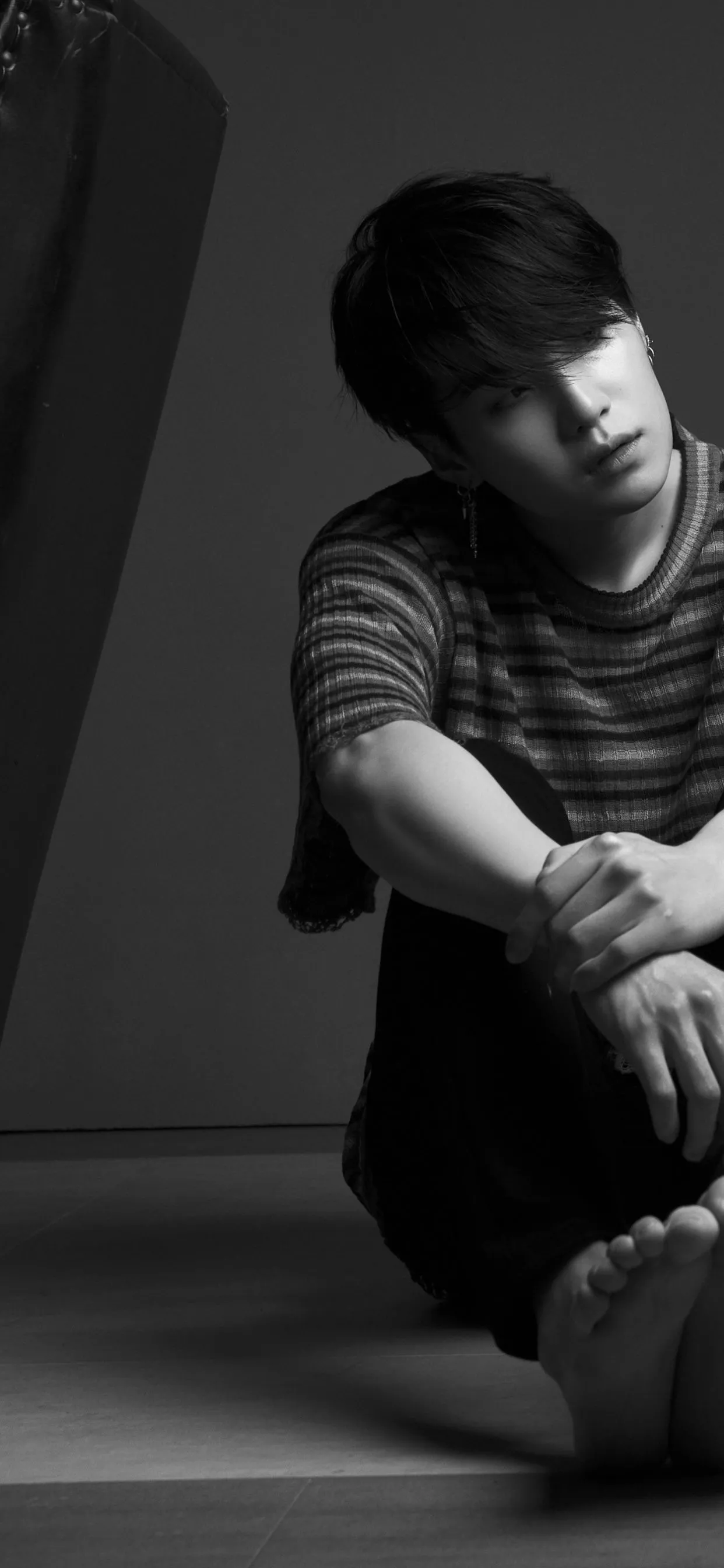 Suga Wallpaper 4K, Monochrome, BTS