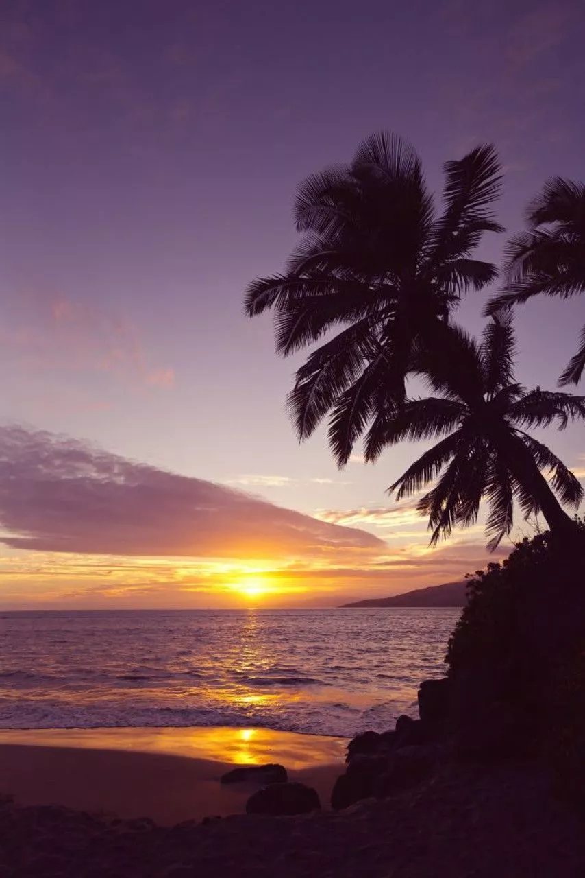 Tropical sunset over the Pacific Ocean