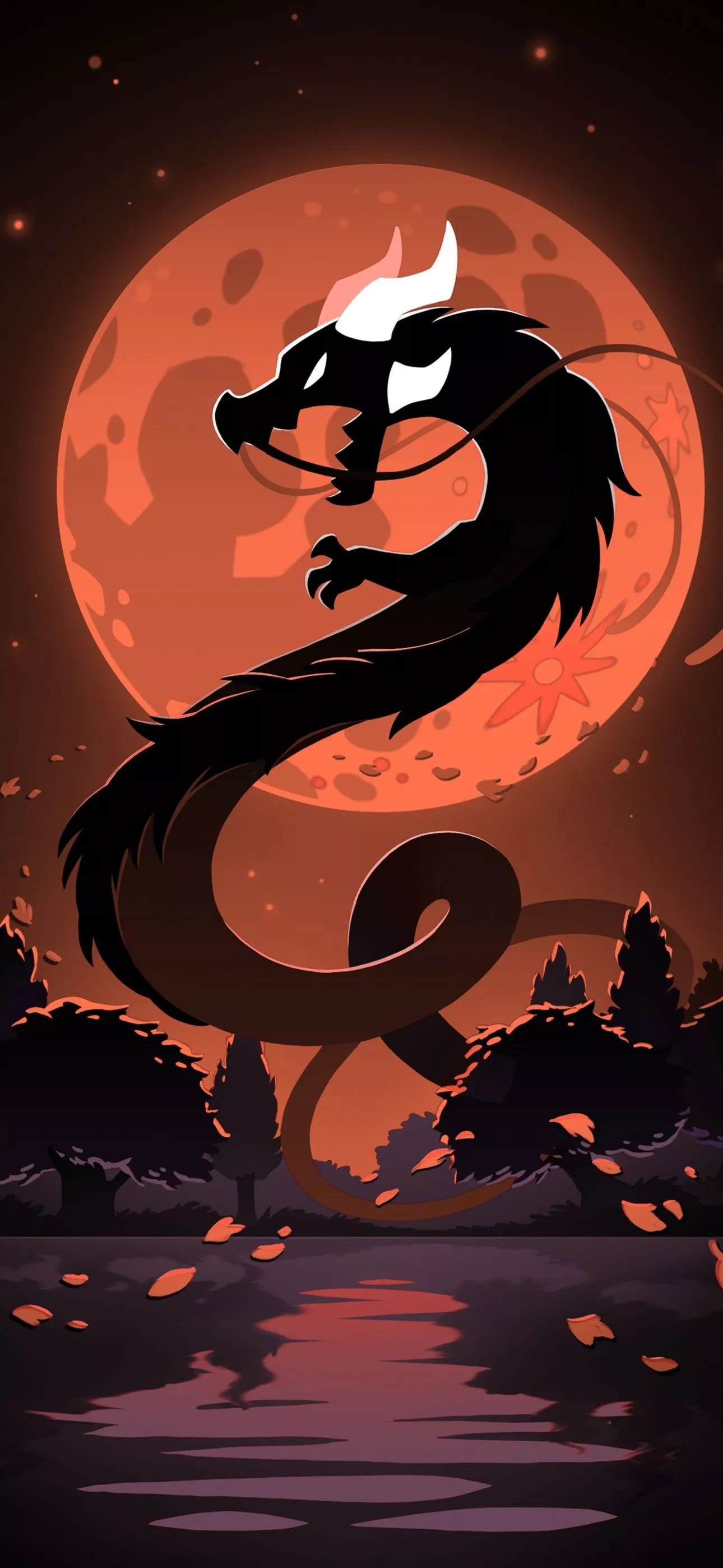 Dragon Wallpaper 4K, Blood Moon