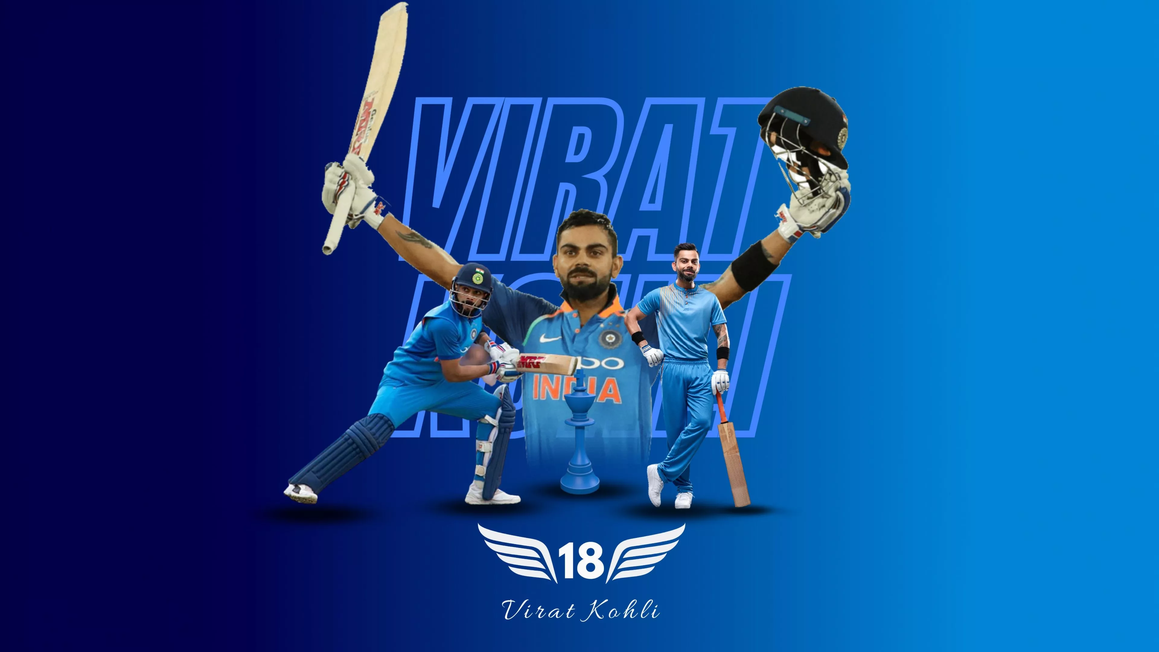 Virat Kohli Indian Jersey 18 5K Wallpaper
