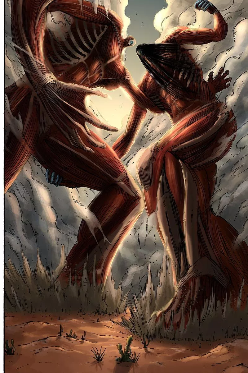 HD aot armin vs eren wallpaper