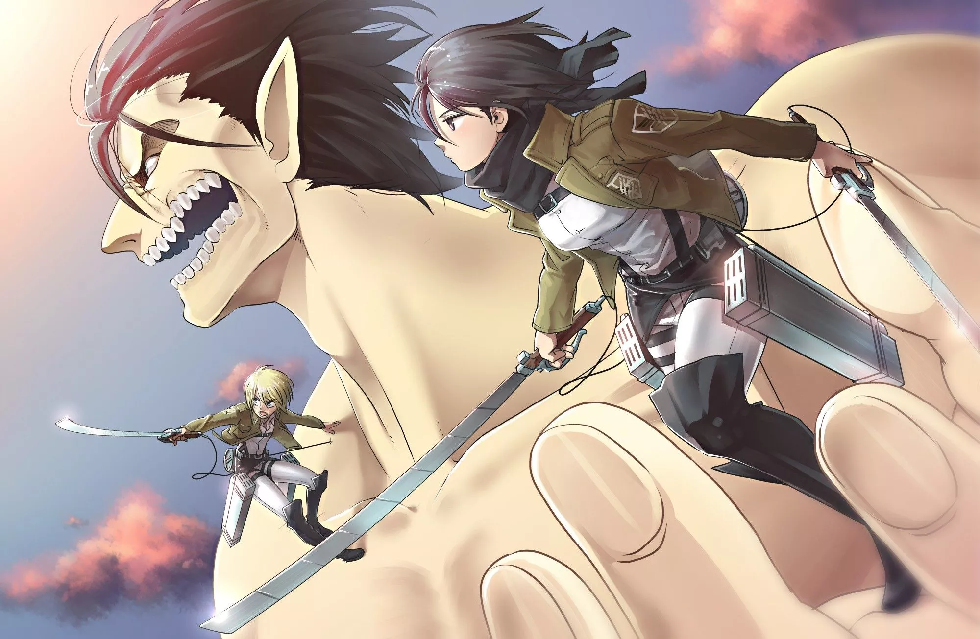 Mikasa, Armin & Eren HD Wallpaper