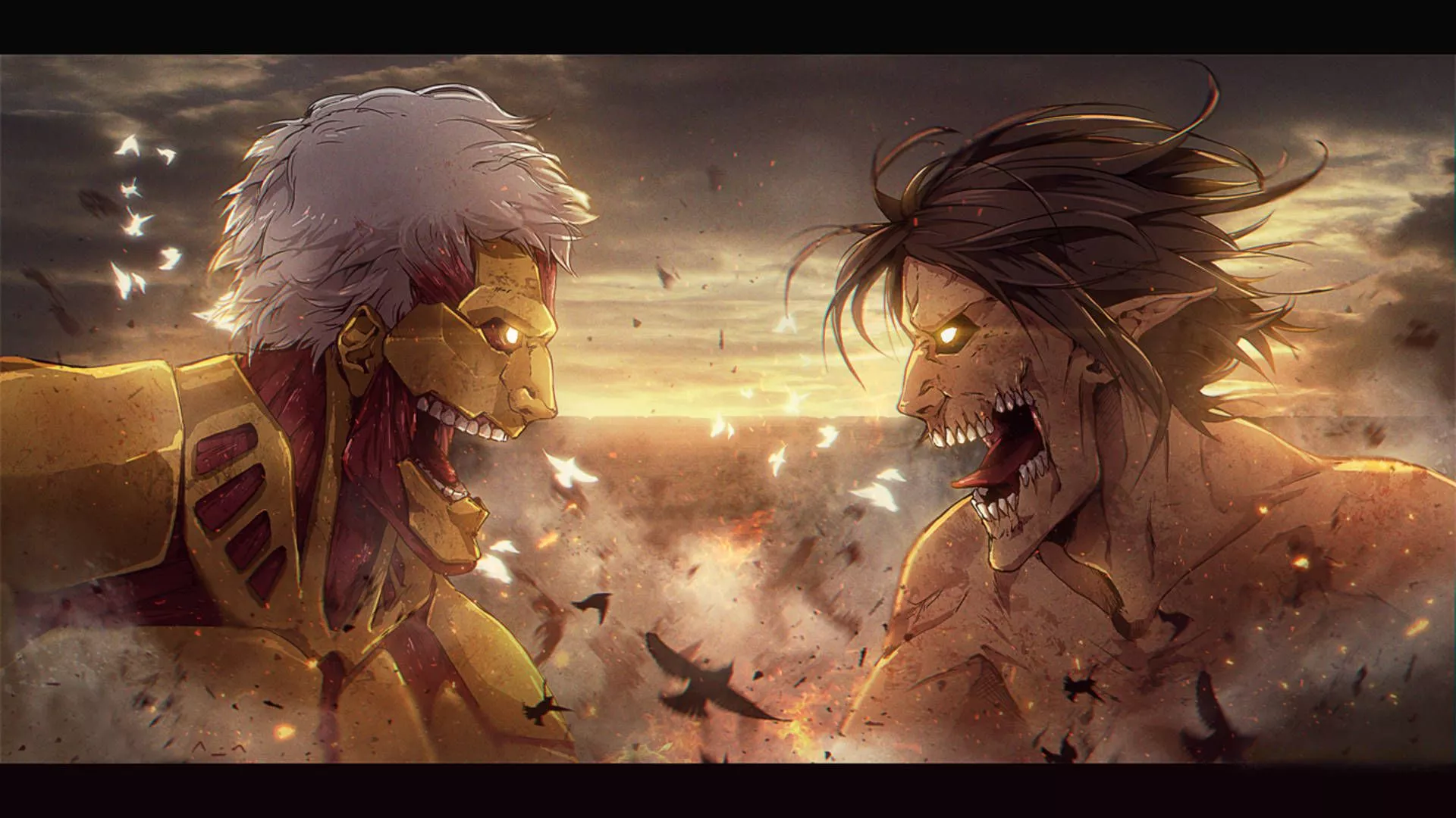 Download AOT Eren And Reiner Wallpaper