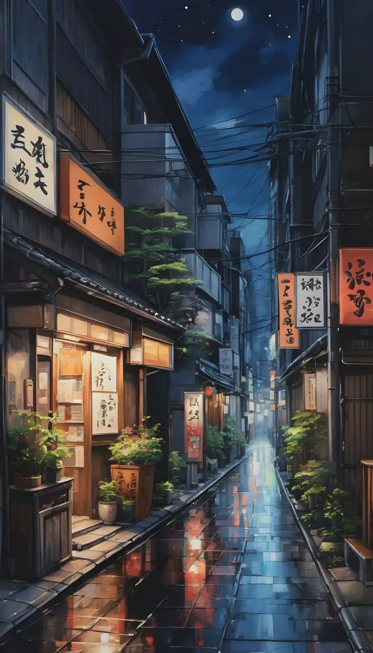 Tokyo Street Anime Night 4k Wallpaper