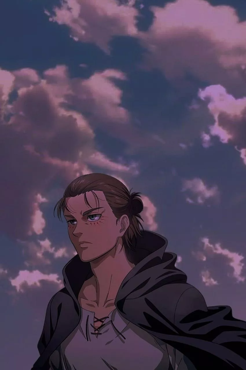Eren, cloud, sky, aot, yeager HD phone
