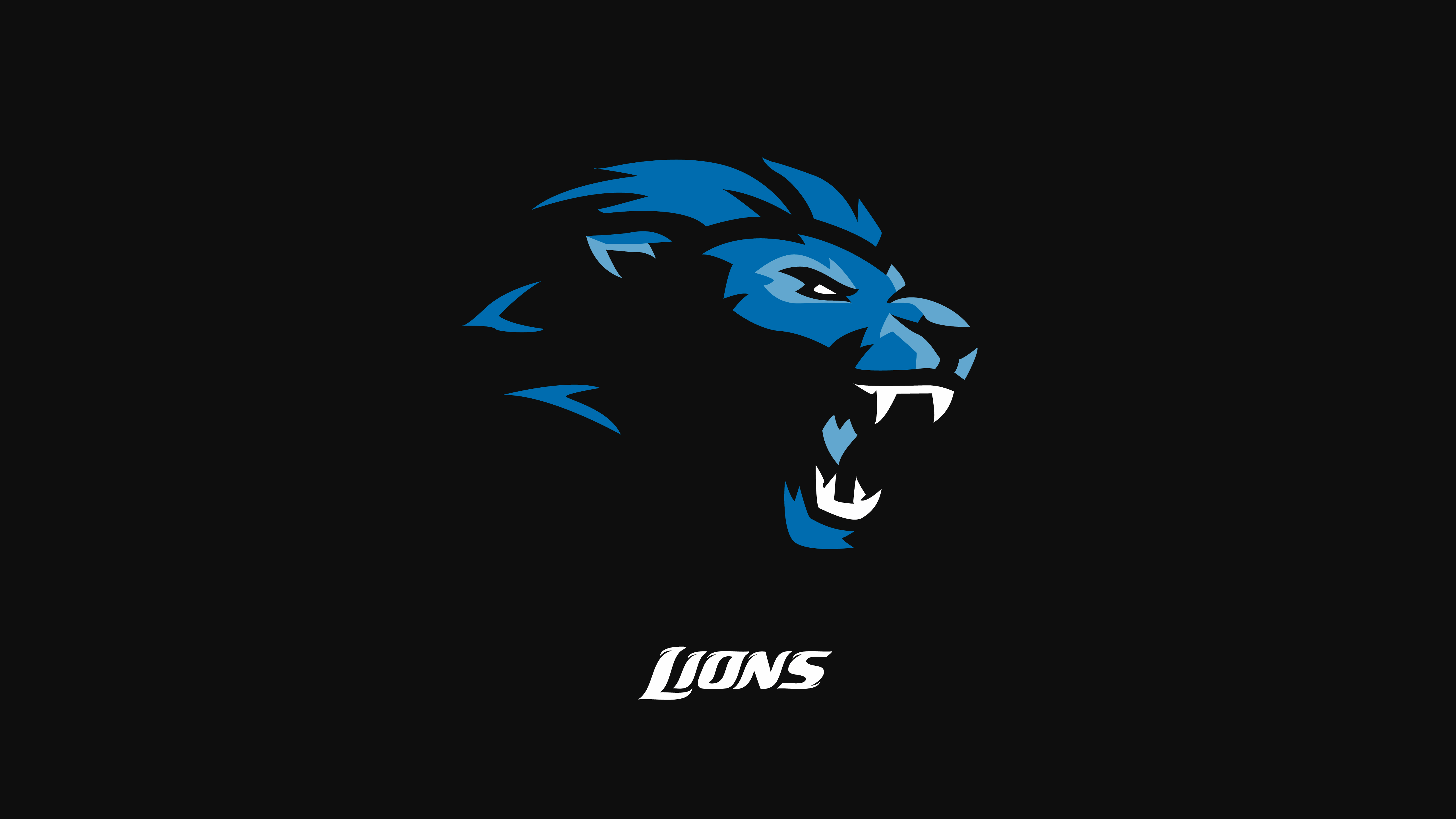 Detroit Lions Wallpaper 4K, Black
