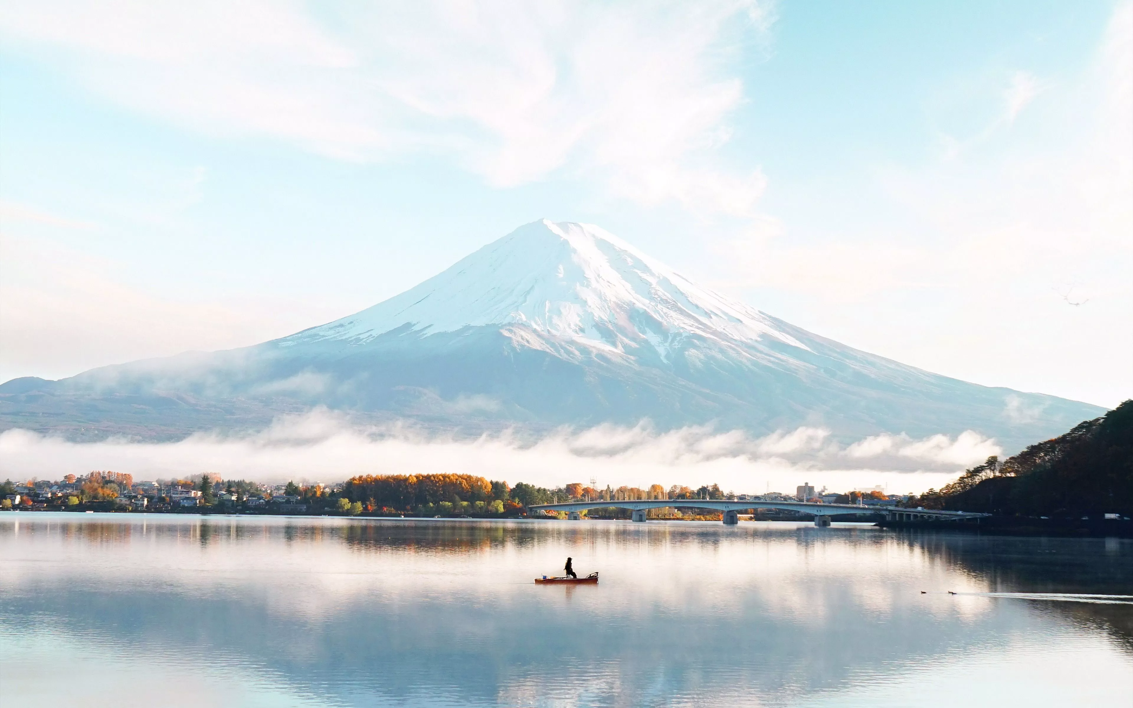 Mount Fuji Blue Bright Day 4k