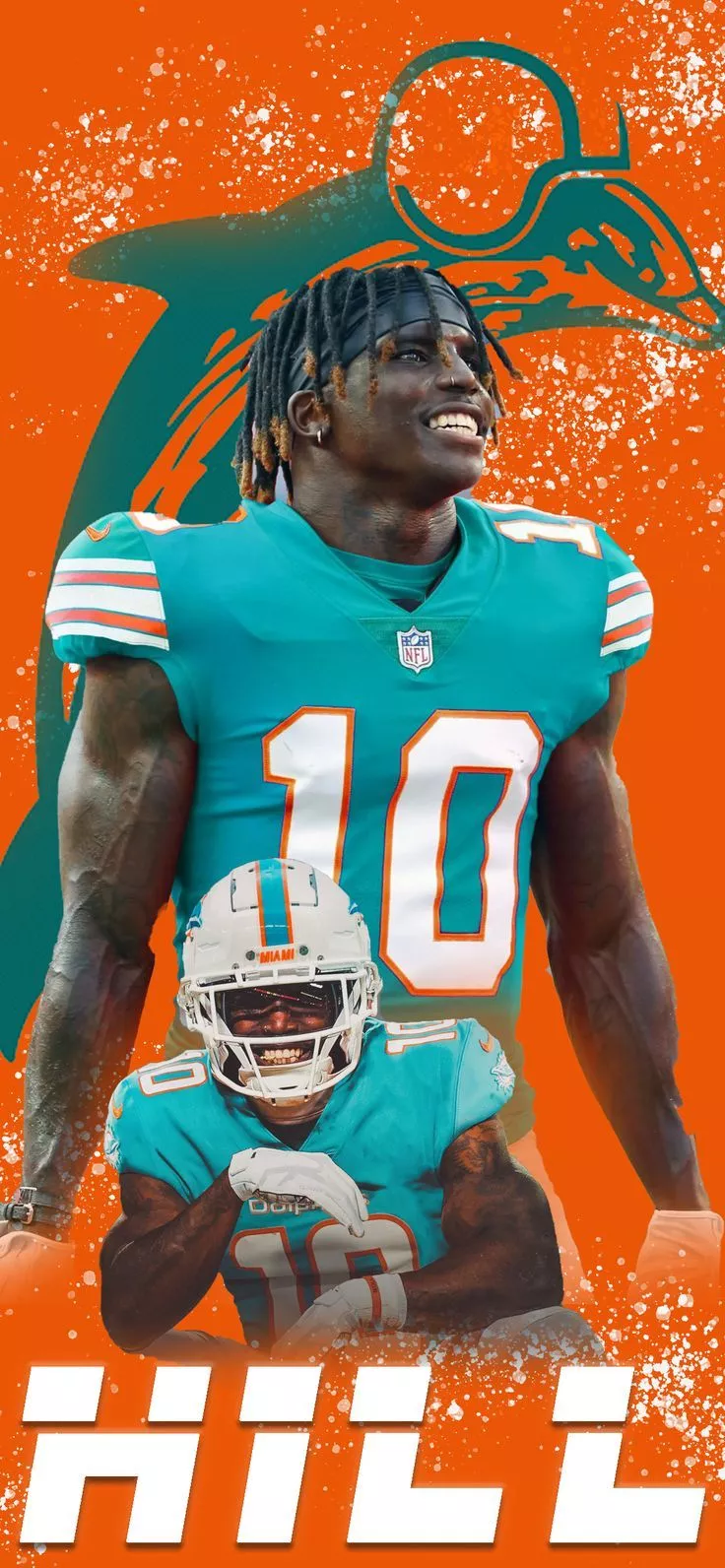 4K Tyreek Hill Dolphins Wallpaper