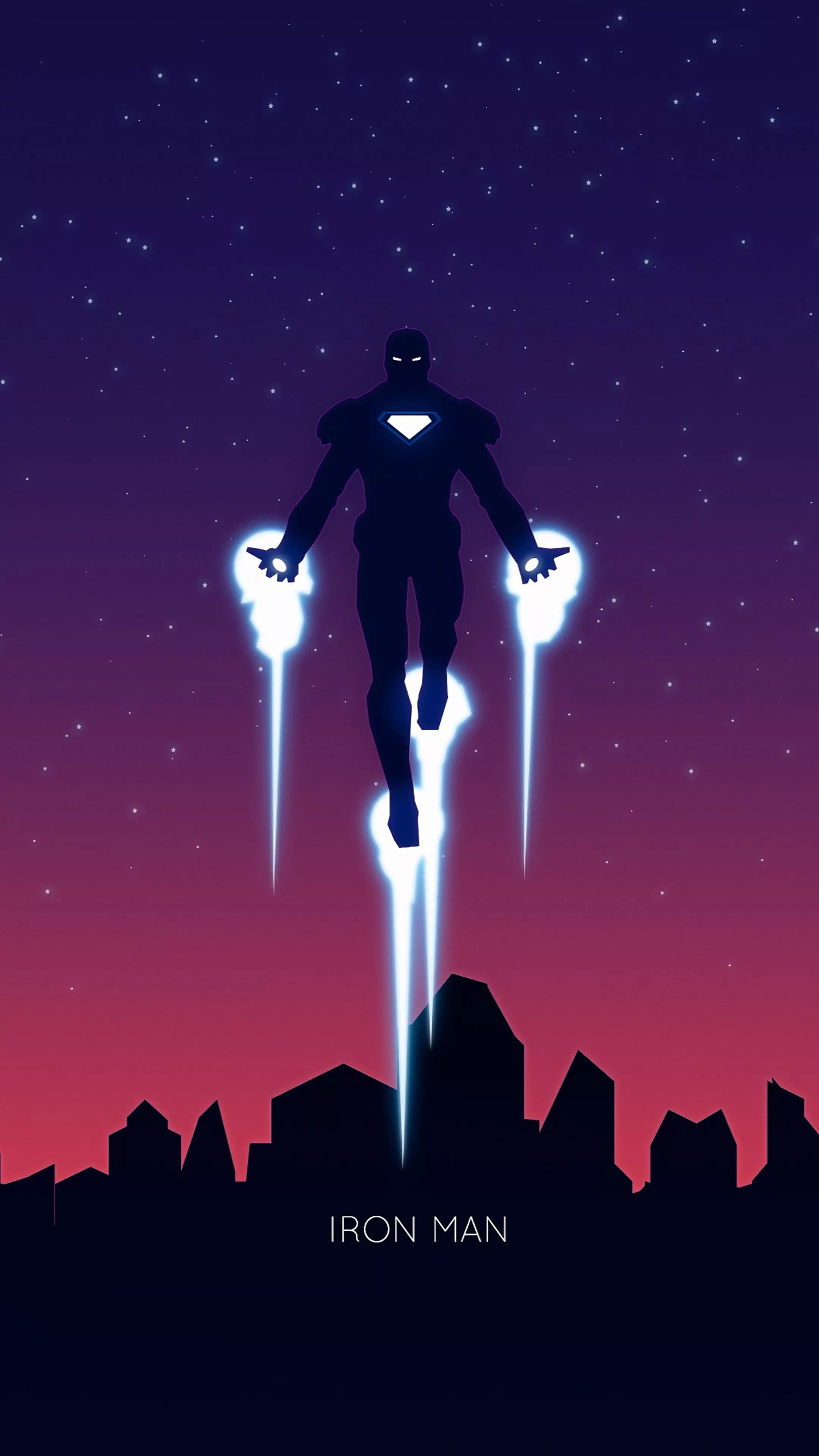 Iron Man, Flying, Minimalist, Marvel