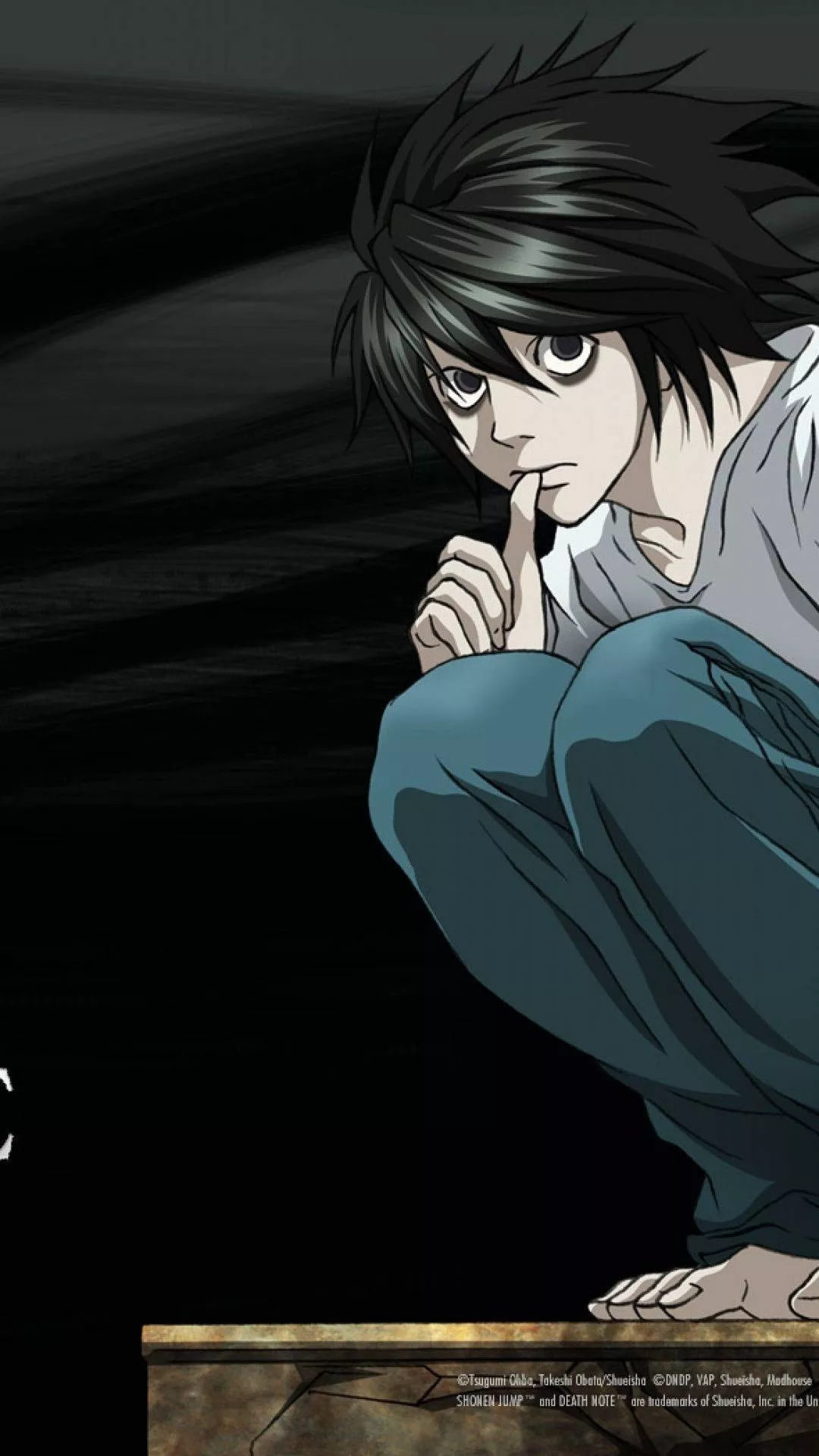 Lawliet Crouched On Platform Death Note