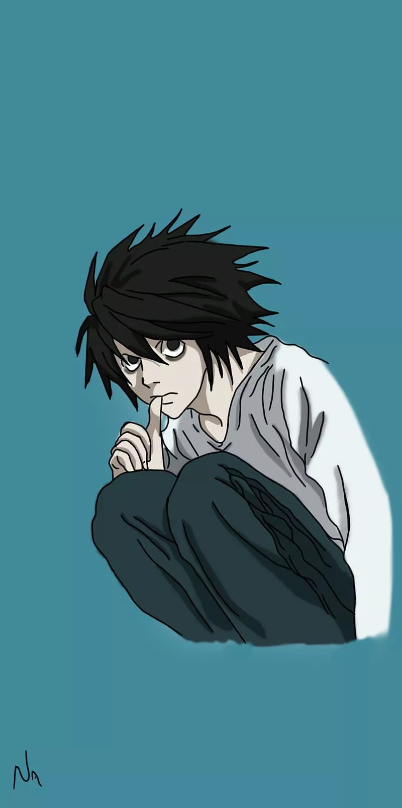 L lawliet, anime, death note, HD phone
