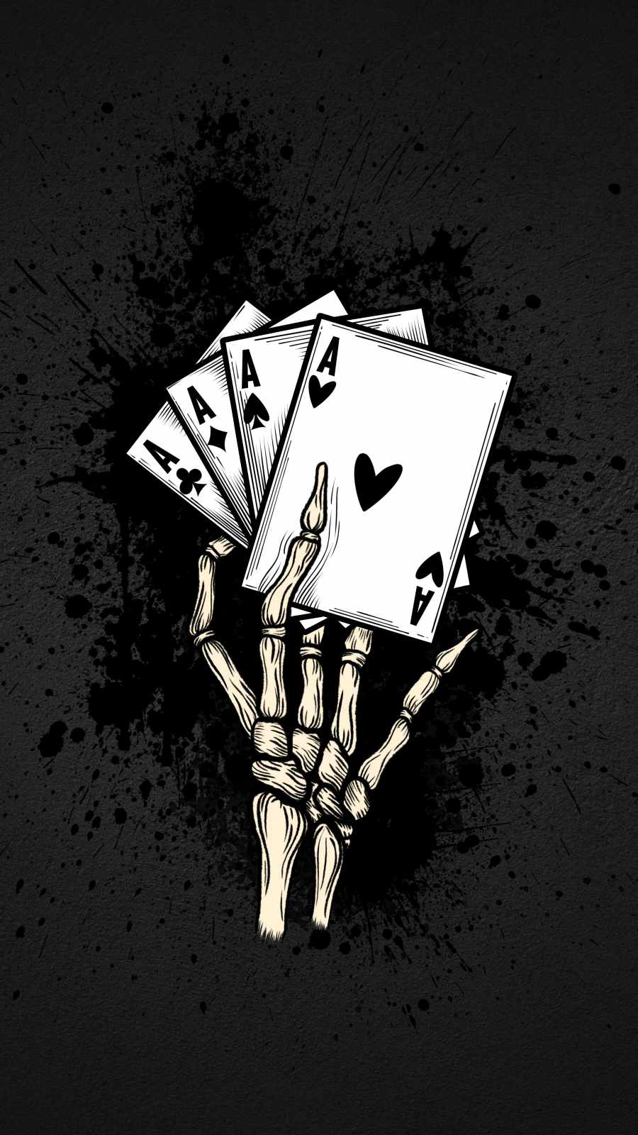 Poker Cards Skull iPhone Wallpaper