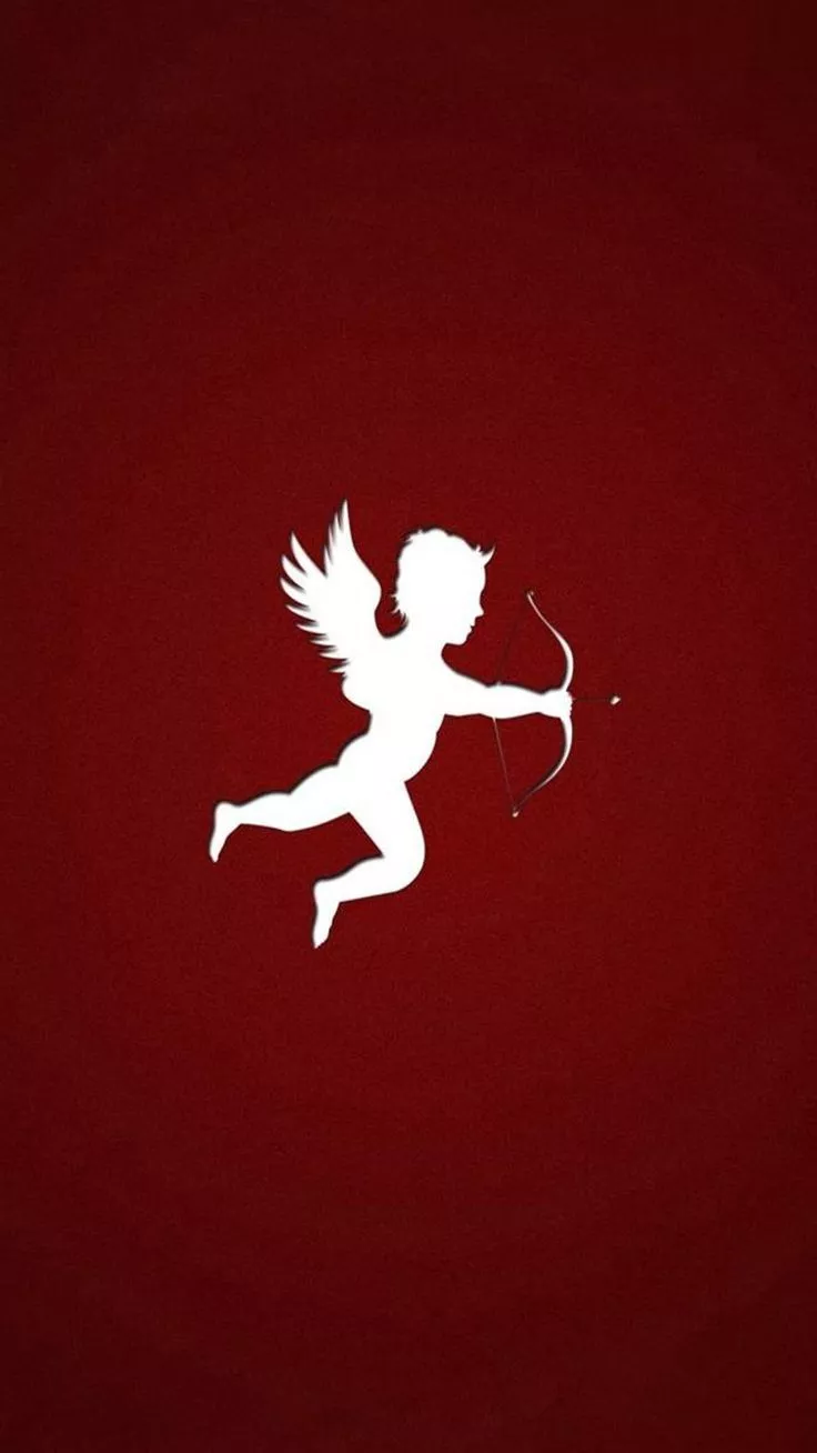 Cupid Outline Art iPhone 8 Wallpaper